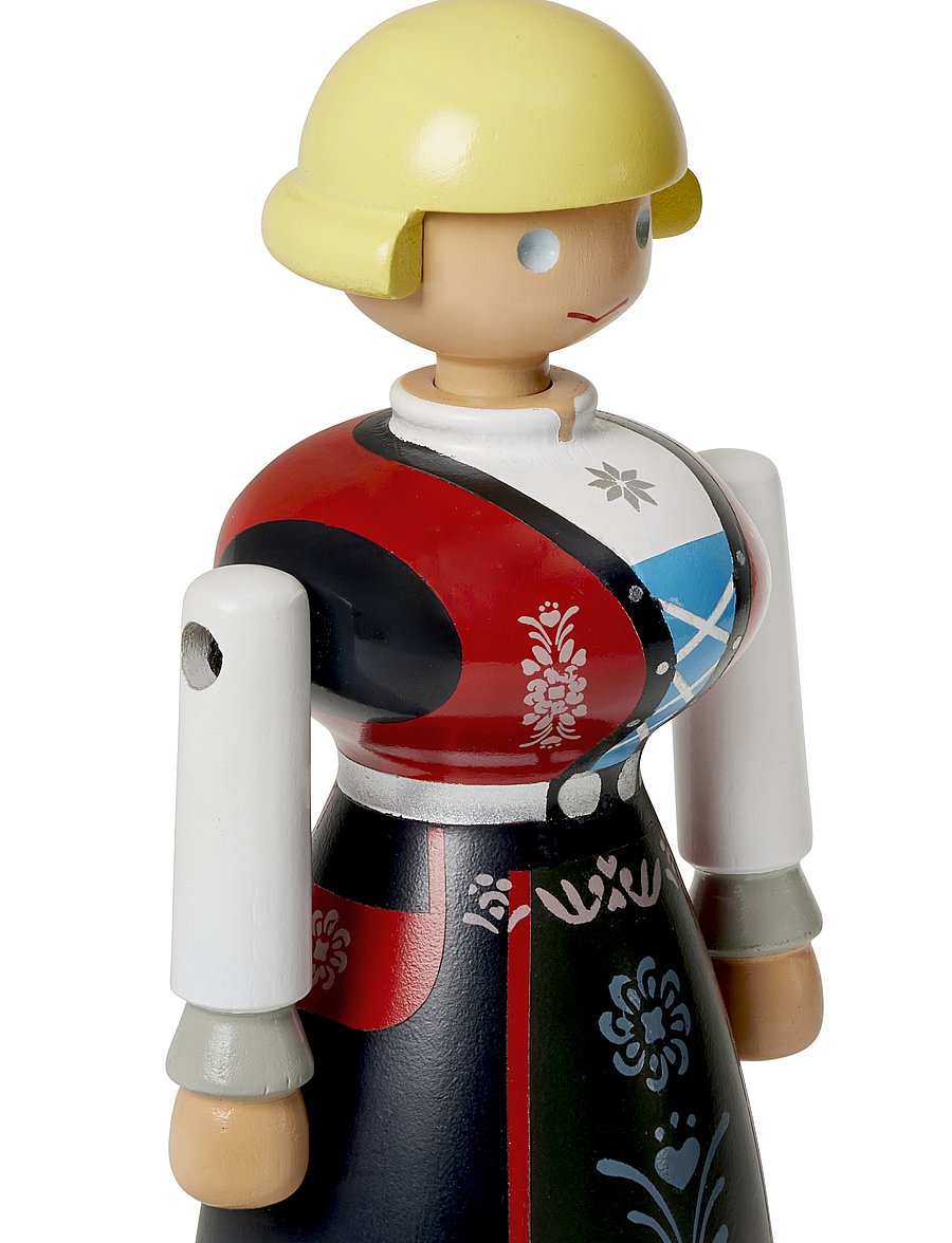 Kay Bojesen - Norwegian Bunad Woman black/red/white - figurines en bois - black/red/white - 4