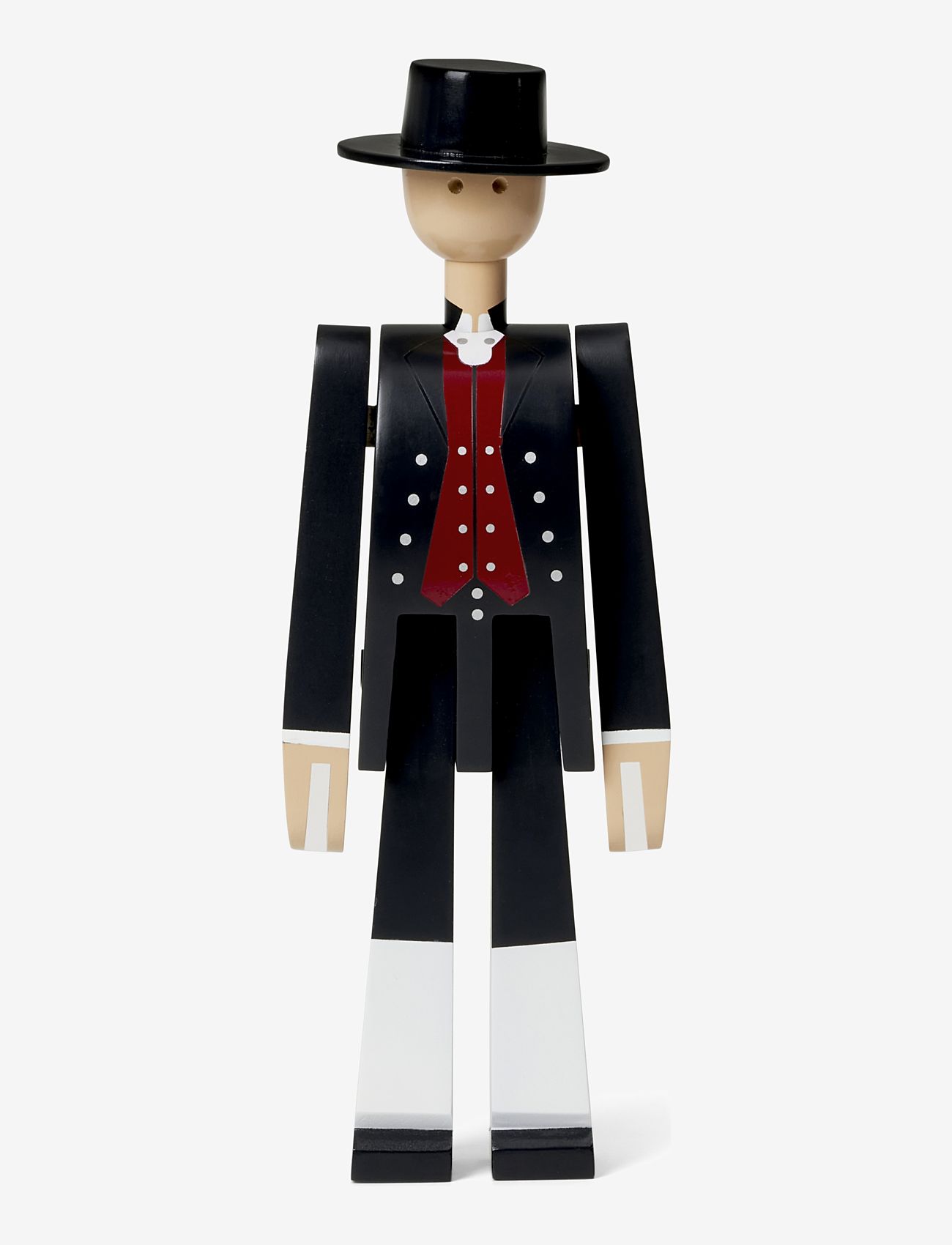 Kay Bojesen - Norsk Bunad Mand sort/rød/hvid - træfigurer - black/red/white - 0
