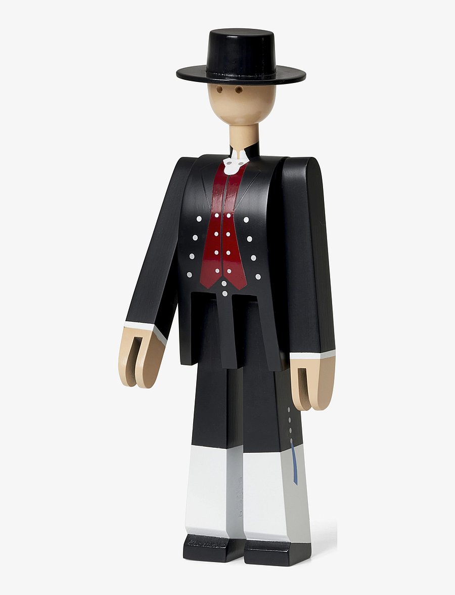 Kay Bojesen - Norwegian Bunad Man black/red/white - figurines en bois - black/red/white - 2