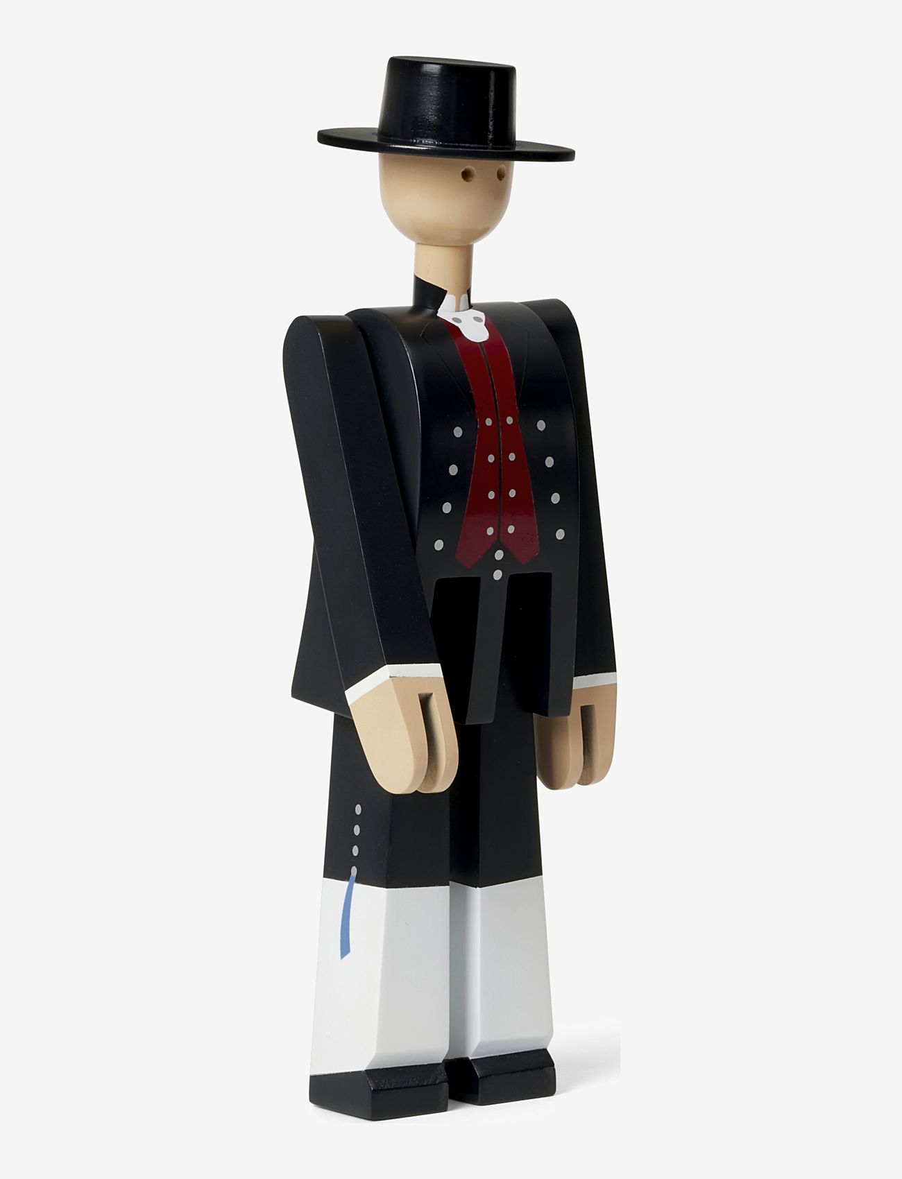 Kay Bojesen - Norsk Bunad Mand sort/rød/hvid - træfigurer - black/red/white - 2