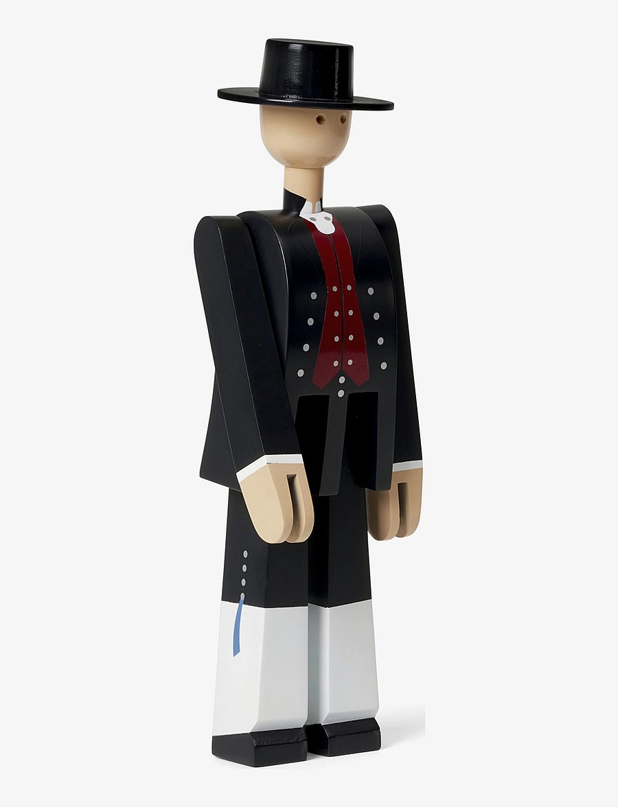 Kay Bojesen - Norwegian Bunad Man black/red/white - figurines en bois - black/red/white - 3