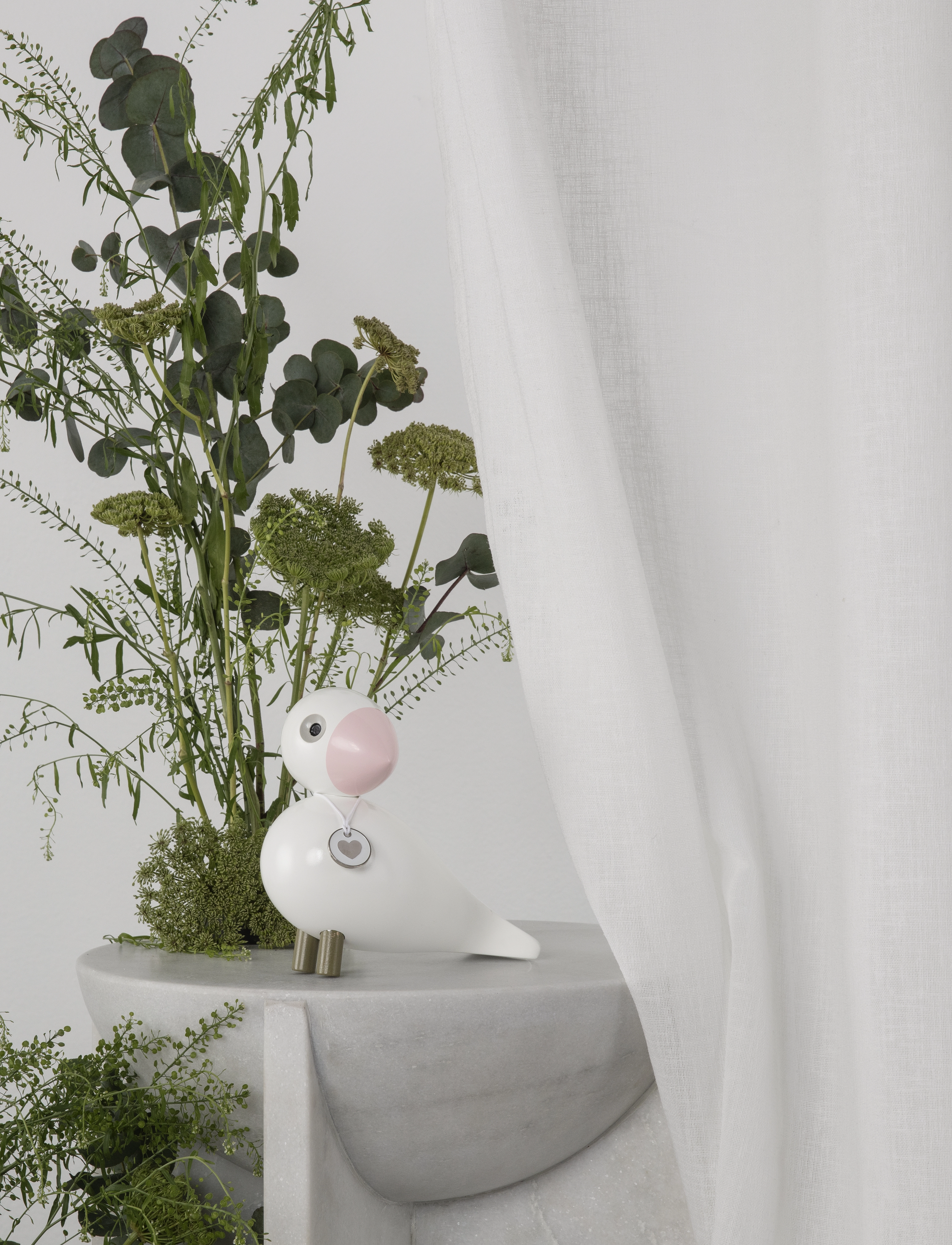 Kay Bojesen - Sangfugl Love H15.5 cm hvit/rosa - shop etter pris - white/rose - 5