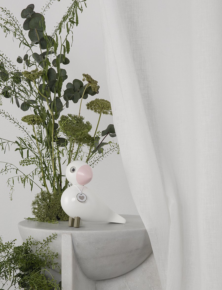 Kay Bojesen - Sangfugl Love H15.5 cm hvit/rosa - shop etter pris - white/rose - 5