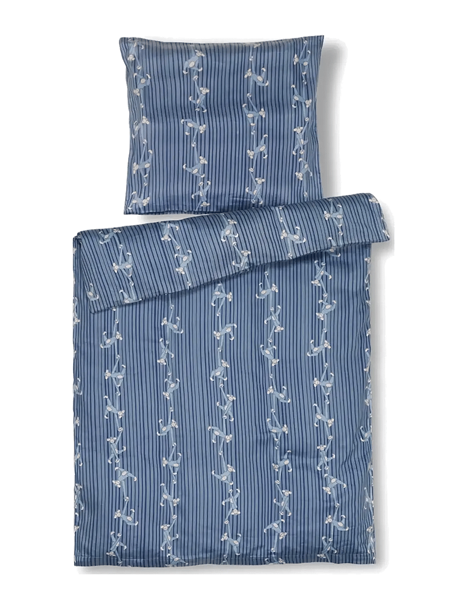 Kay Bojesen - Bed linen Monkey baby 70x100cm DK blue - bettwäsche-set - blue - 1
