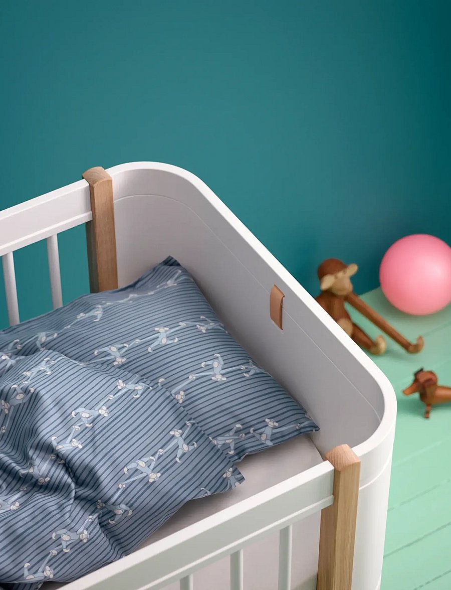 Kay Bojesen - Bed linen Monkey baby 70x100cm DK blue - bettwäsche-set - blue - 0