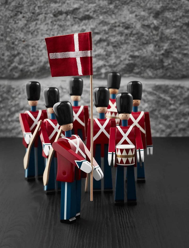 Kay Bojesen - Standard-bearer small red/blue/white - holzfiguren - red/blue/white - 0