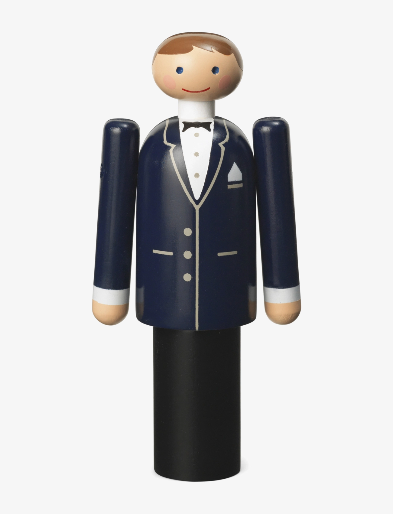 Kay Bojesen Brudgom H12 Cm Blå/Sort/Hvid, cm, Decorative Accessories-details, Blau - Wooden Figures, Homeware