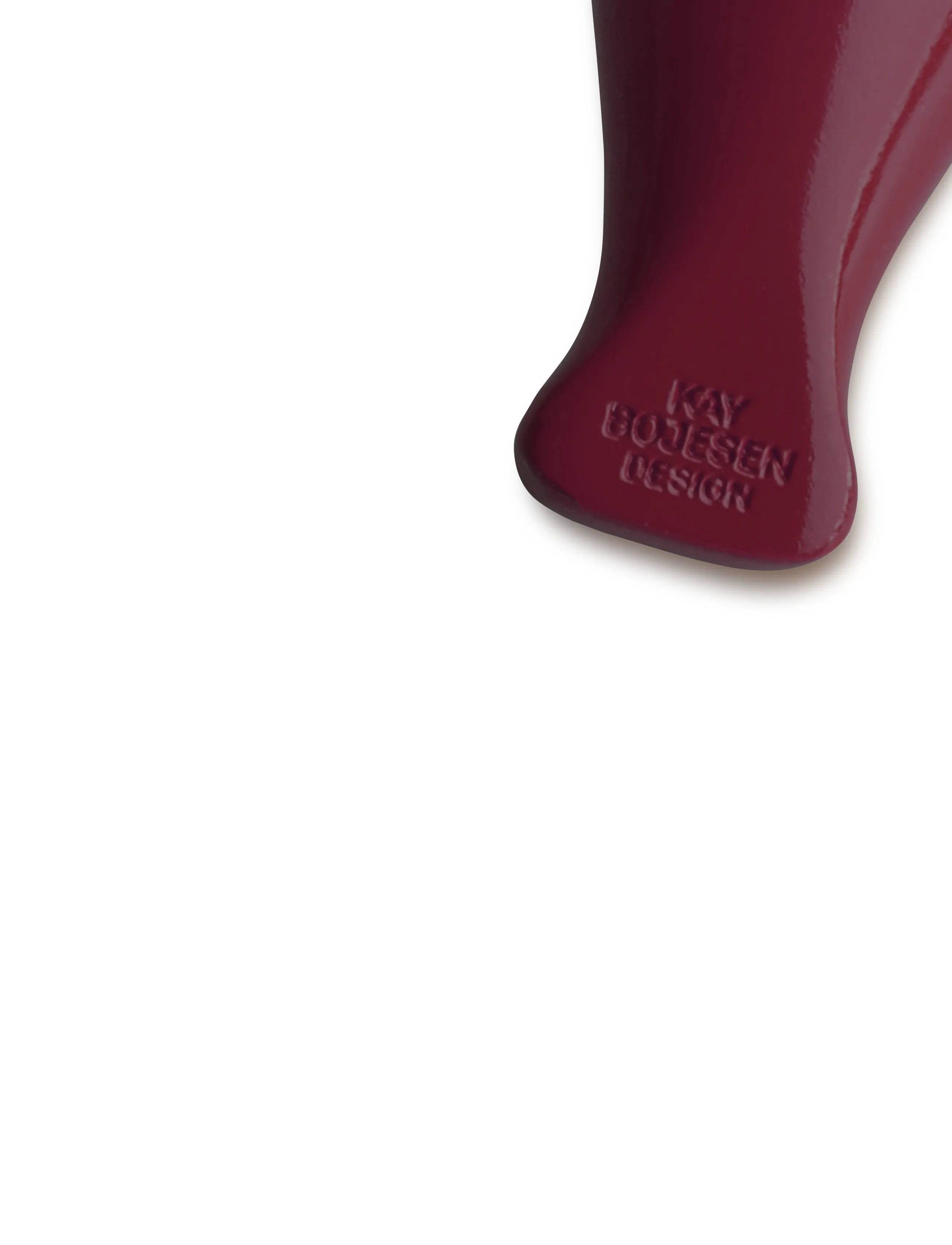 Kay Bojesen - Bird Keychain golden metal with Natural Leather bordeaux - schlüsselanhänger & taschenanhänger - bordeaux - 5