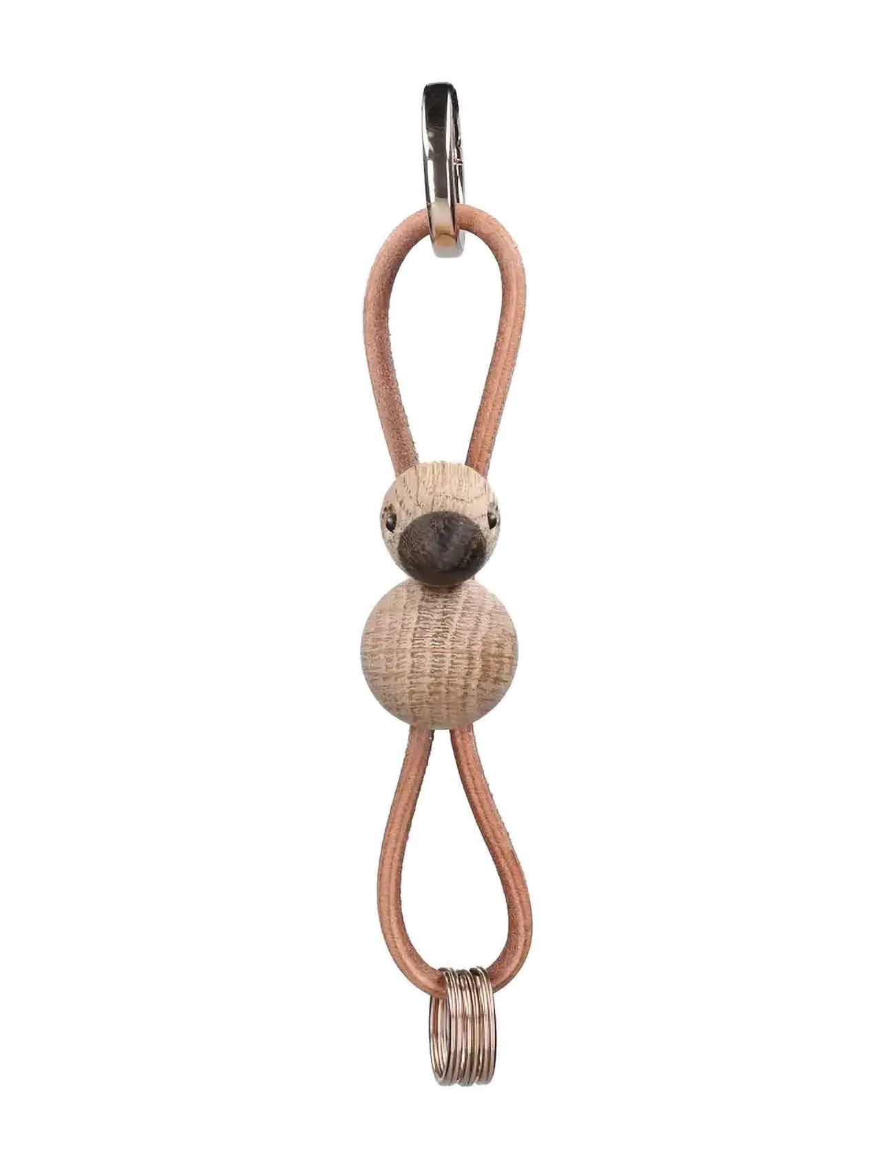 Kay Bojesen - Bird Gold Keychain with Natural Leather oak - schlüsselanhänger - oak - 2