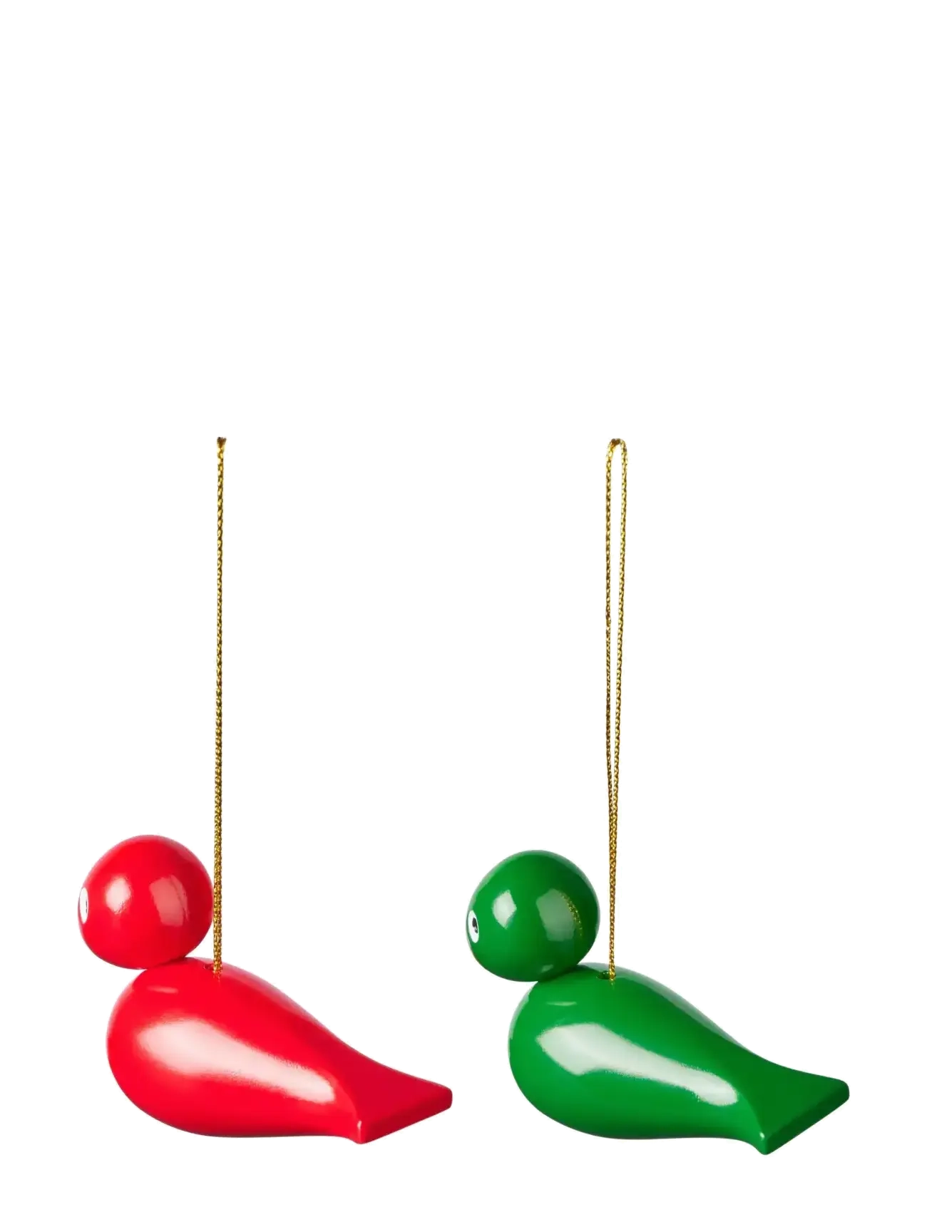 Kay Bojesen - Christmas birds H5 red/green 2 pcs. - red/green - 2