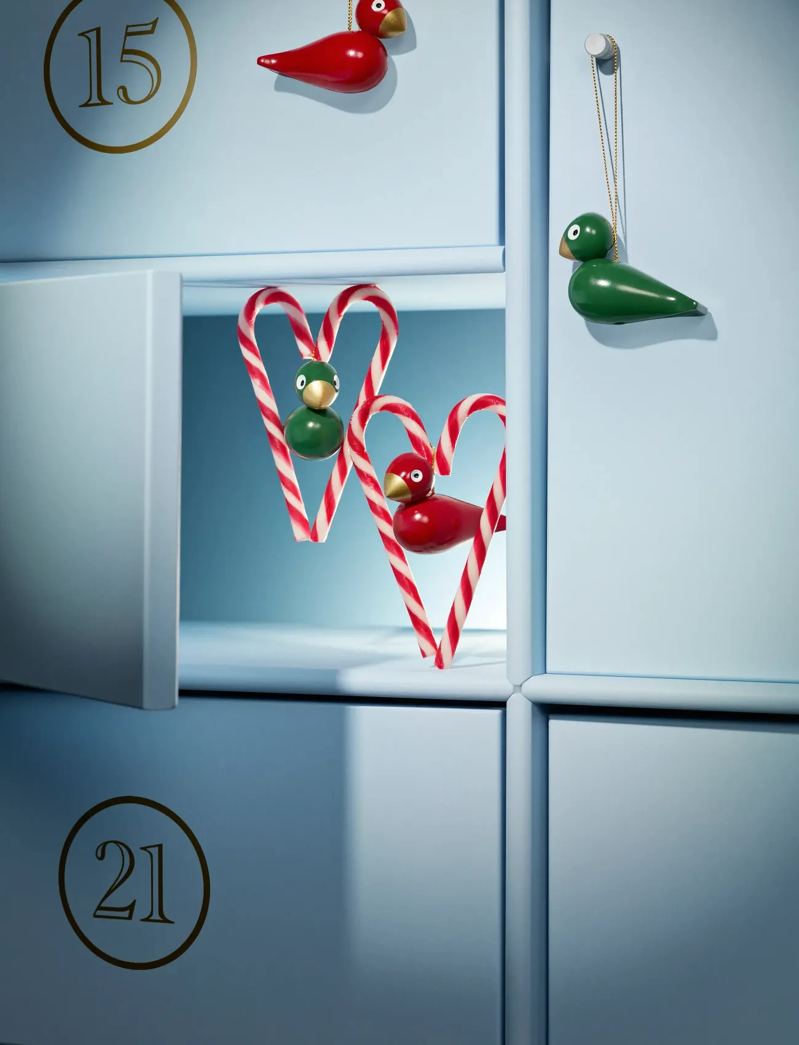 Kay Bojesen - Christmas birds H5 red/green 2 pcs. - red/green - 0