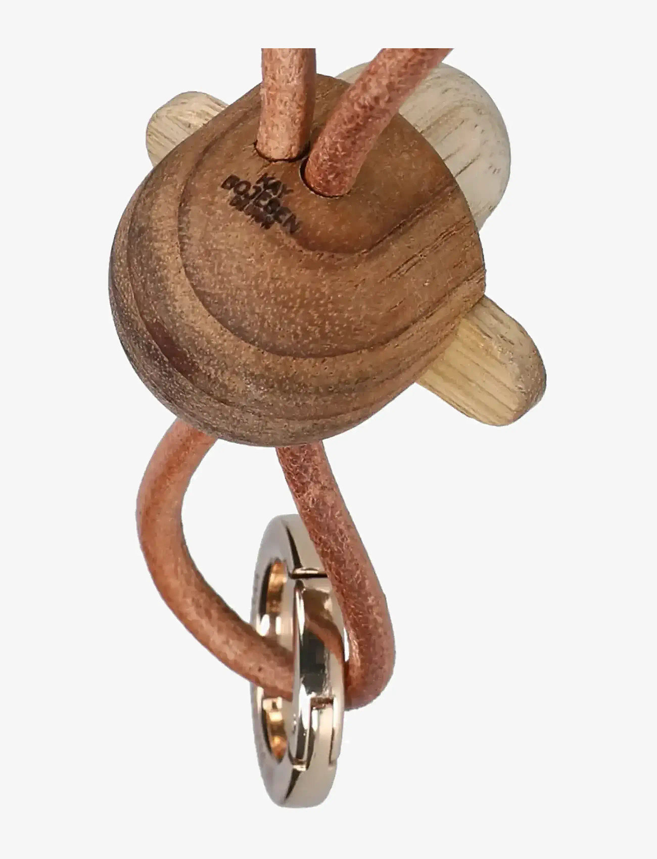 Kay Bojesen - Monkey Gold Keychain with Natural Leather teak/limba - holzfiguren - teak/limba - 2