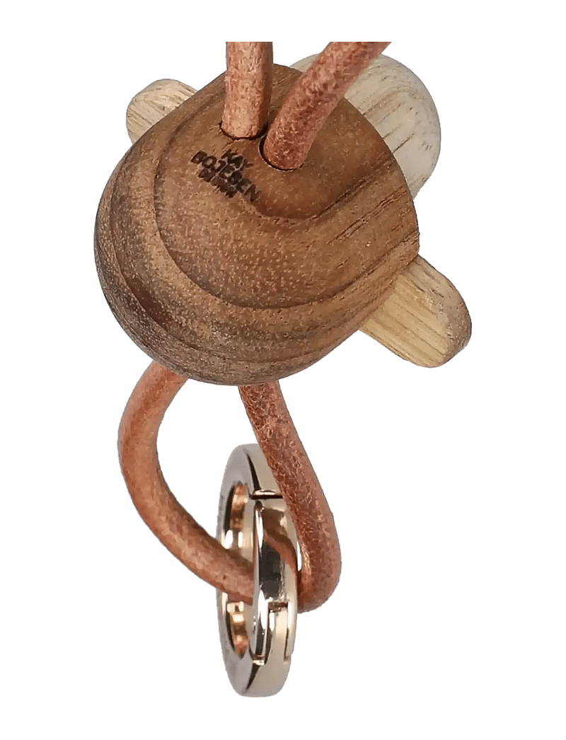Kay Bojesen - Monkey Gold Keychain with Natural Leather teak/limba - holzfiguren - teak/limba - 2