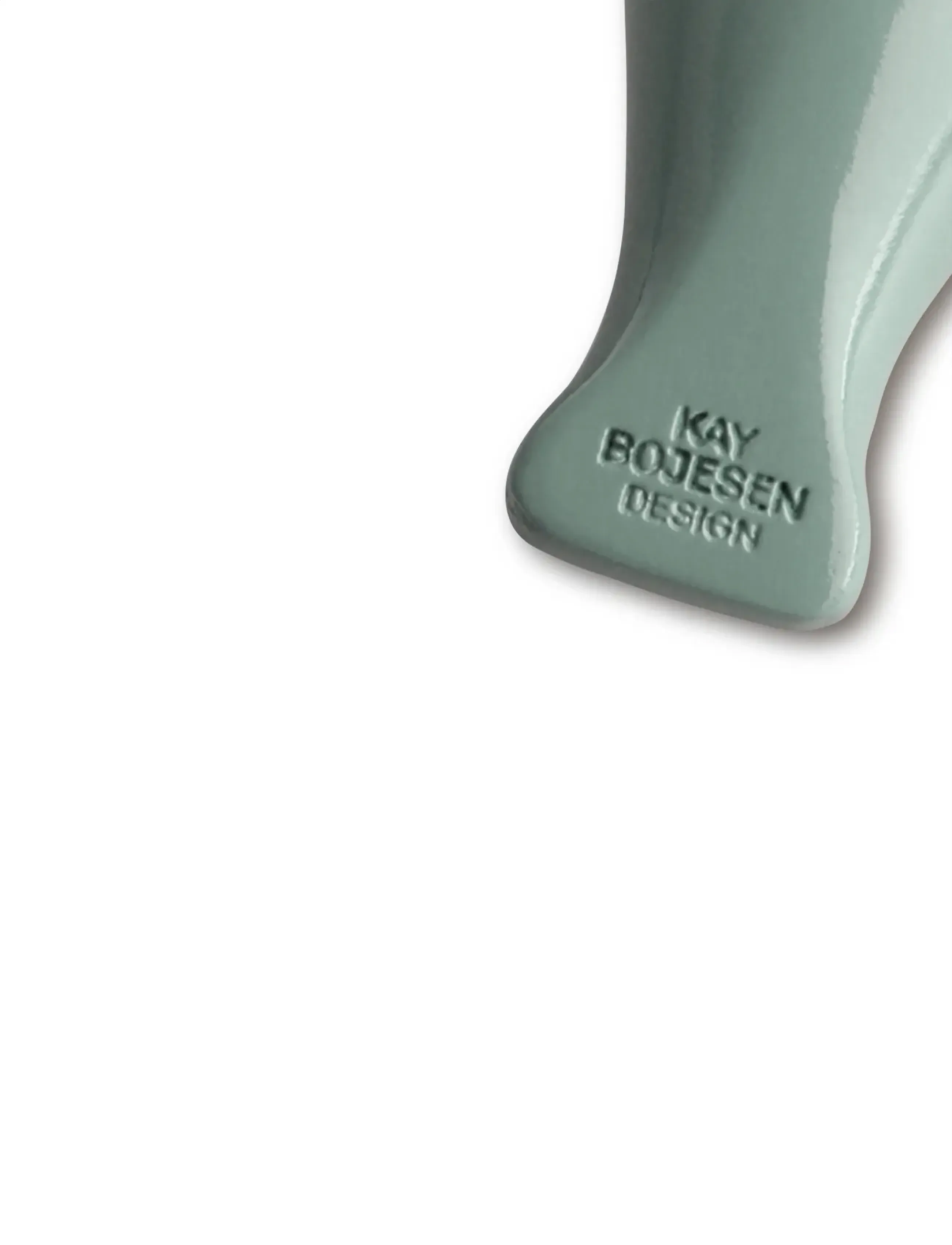 Kay Bojesen - Bird silver metal Keychain with Natural Leather green - figurines en bois - green - 4