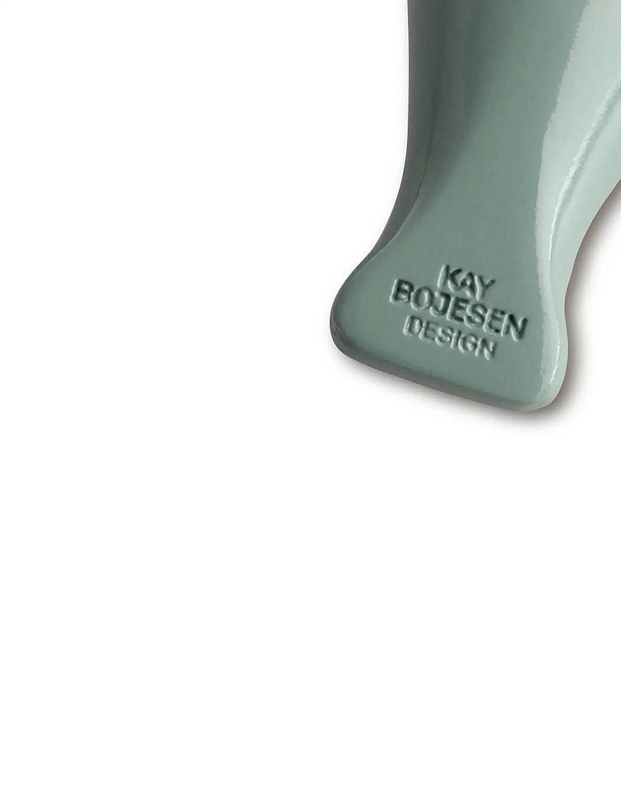 Kay Bojesen - Bird silver metal Keychain with Natural Leather green - figurines en bois - green - 4