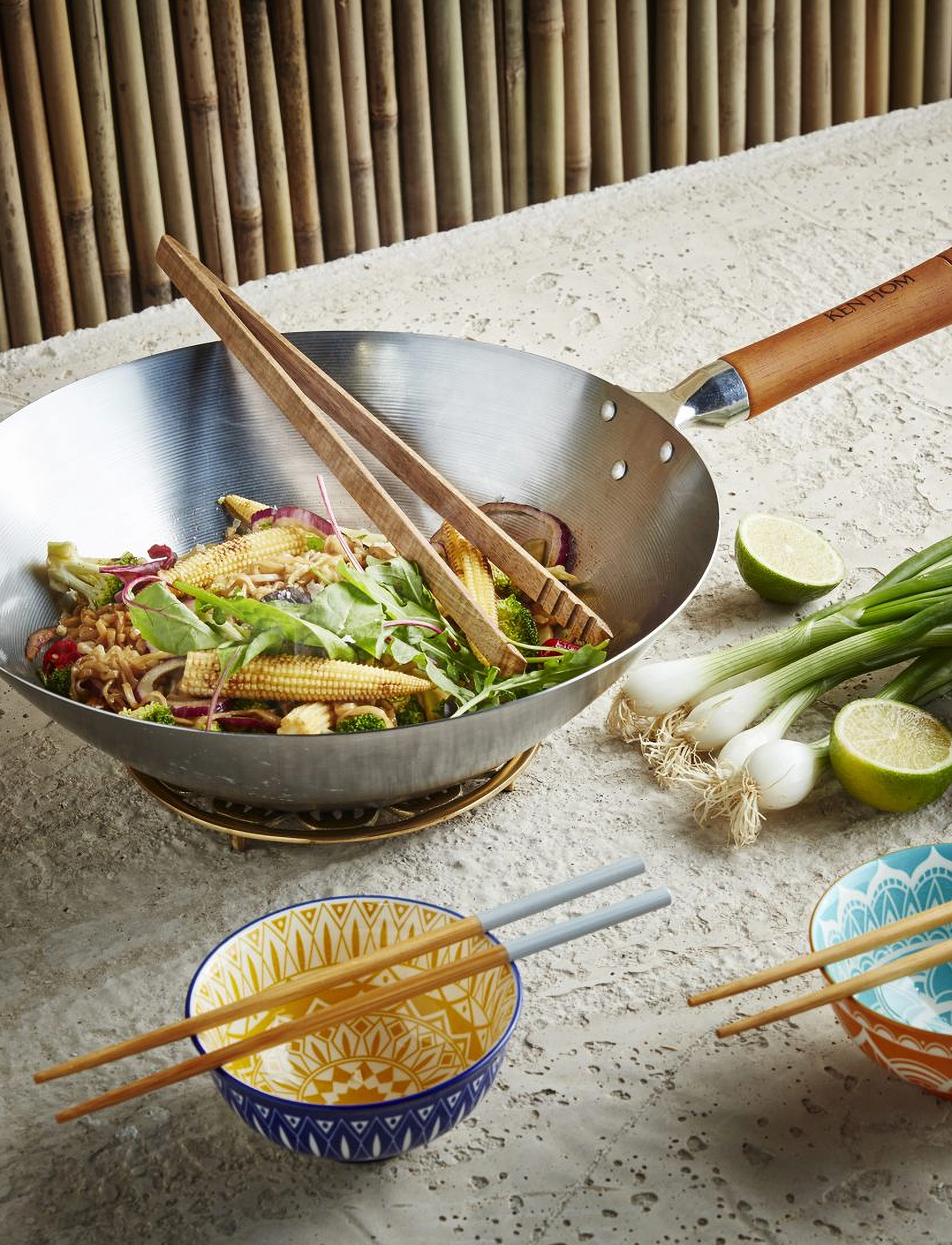 Ken Hom Wok Classic Carbon Hom, Ø 32 cm, Pots & Pans, Braun - Woks, Homeware