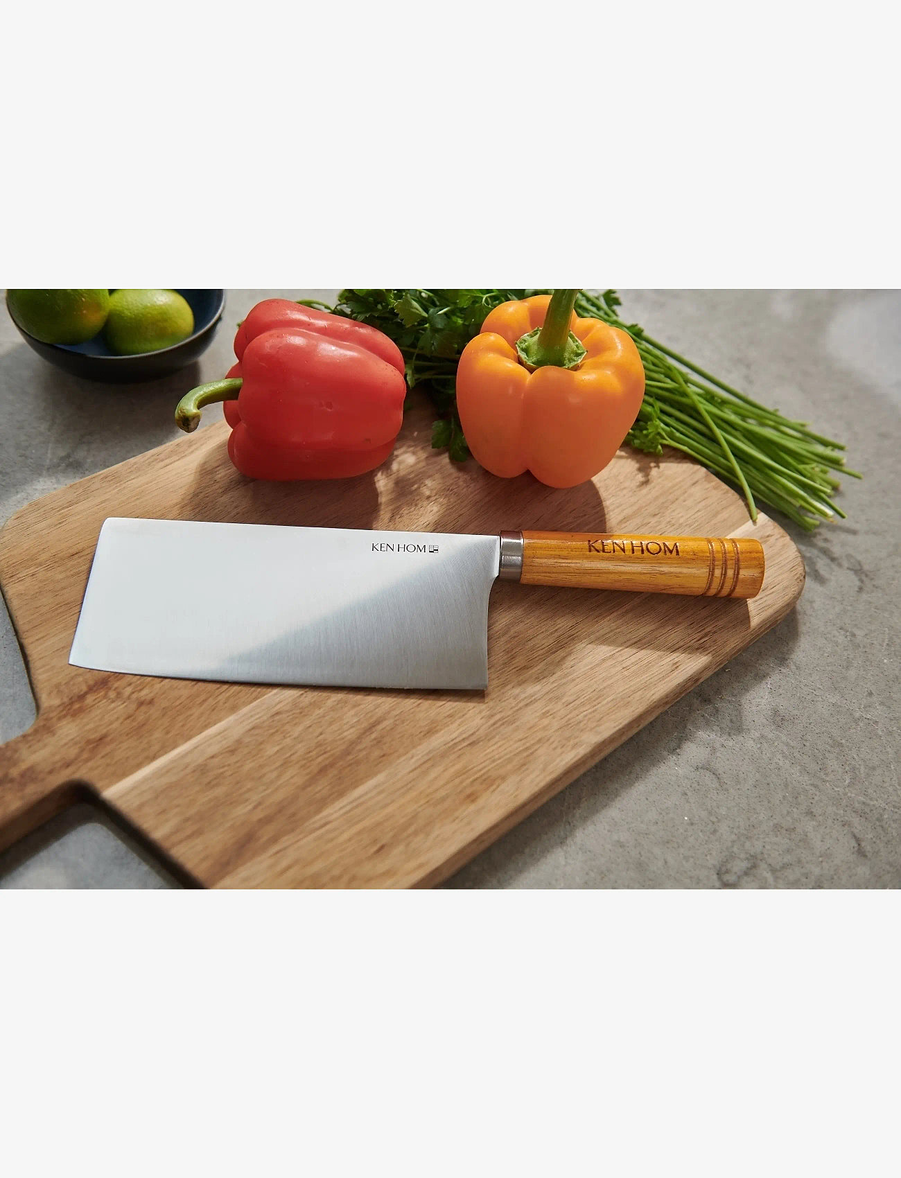 Ken Hom - Kniv Cleaver 18cm trähandtag Ken Hom - gemüsemesser - natur - silver - 1