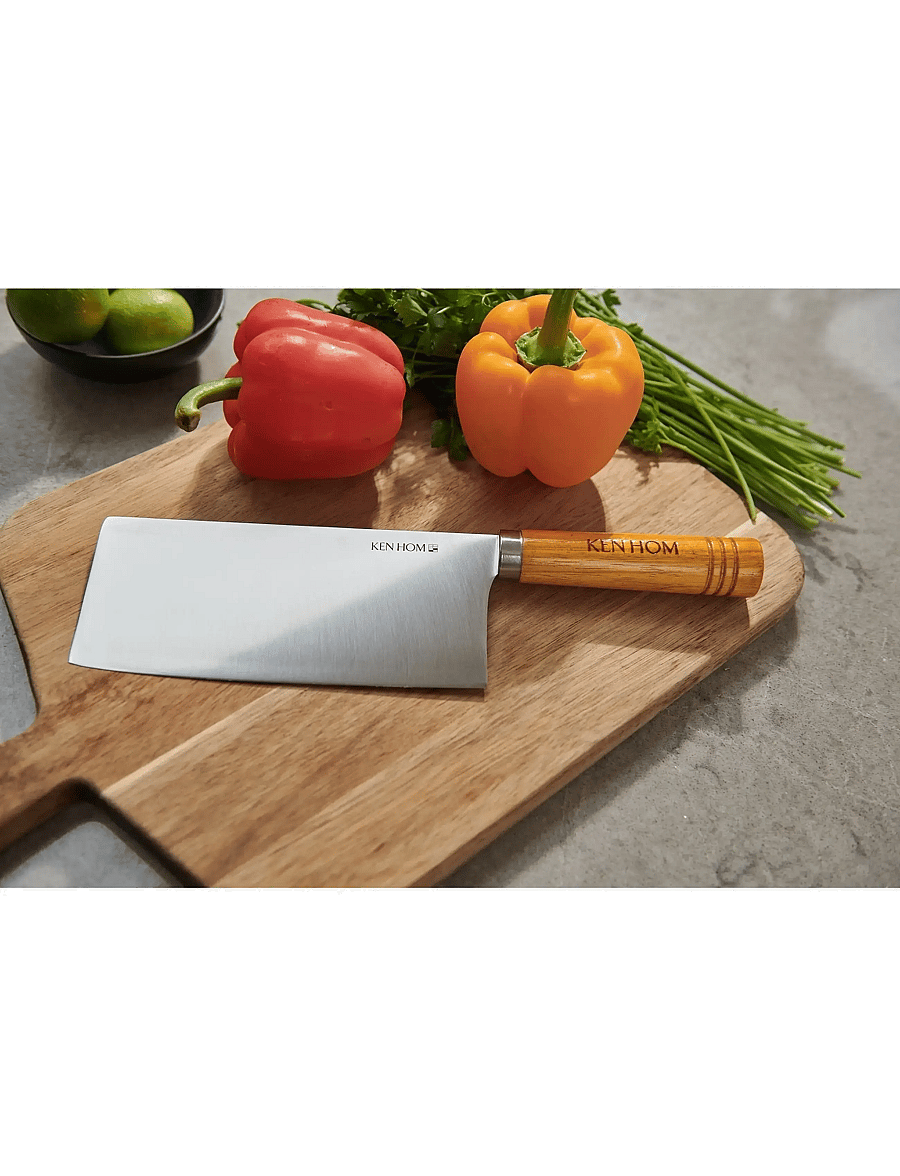 Ken Hom - Kniv Cleaver 18cm trähandtag Ken Hom - köögiviljanoad - natur - silver - 1
