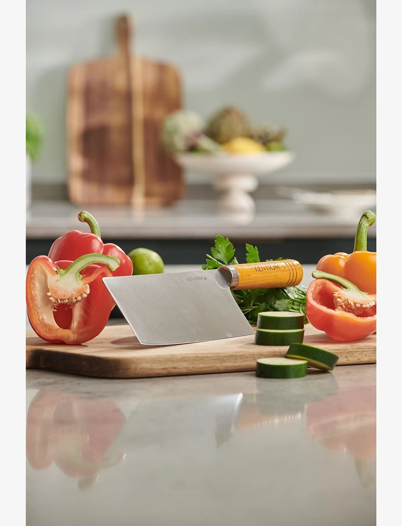 Ken Hom - Kniv Cleaver 18cm trähandtag Ken Hom - gemüsemesser - natur - silver - 2