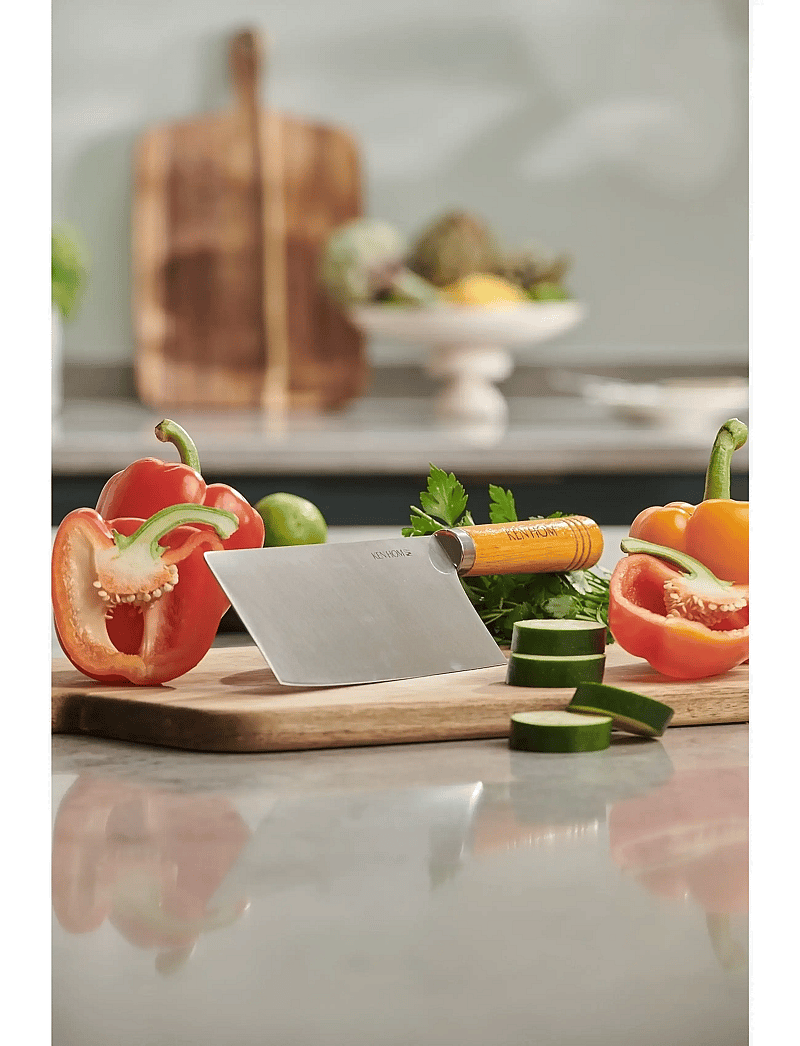 Ken Hom - Kniv Cleaver 18cm trähandtag Ken Hom - gemüsemesser - natur - silver - 2