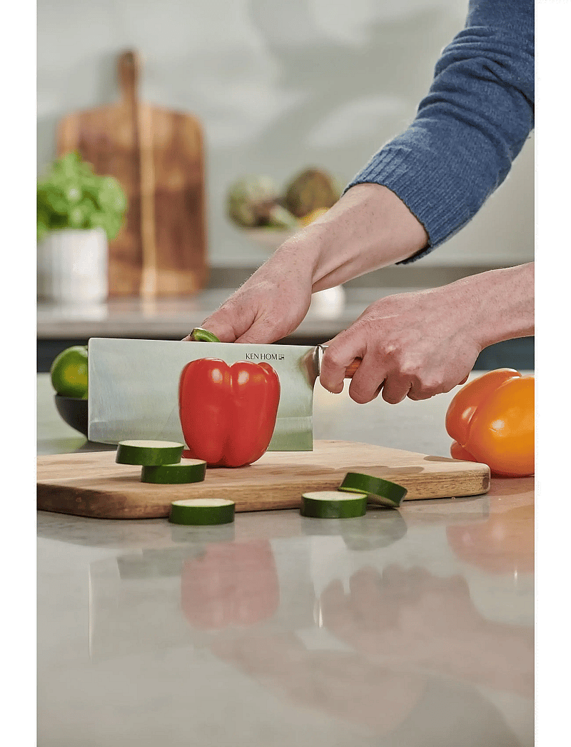 Ken Hom - Kniv Cleaver 18cm trähandtag Ken Hom - gemüsemesser - natur - silver - 3