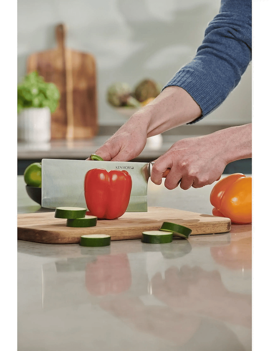 Ken Hom - Kniv Cleaver 18cm trähandtag Ken Hom - köögiviljanoad - natur - silver - 3
