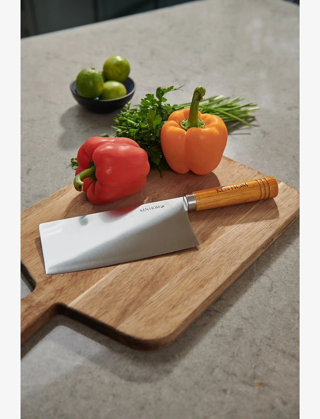 Ken Hom - Kniv Cleaver 18cm trähandtag Ken Hom - gemüsemesser - natur - silver - 4