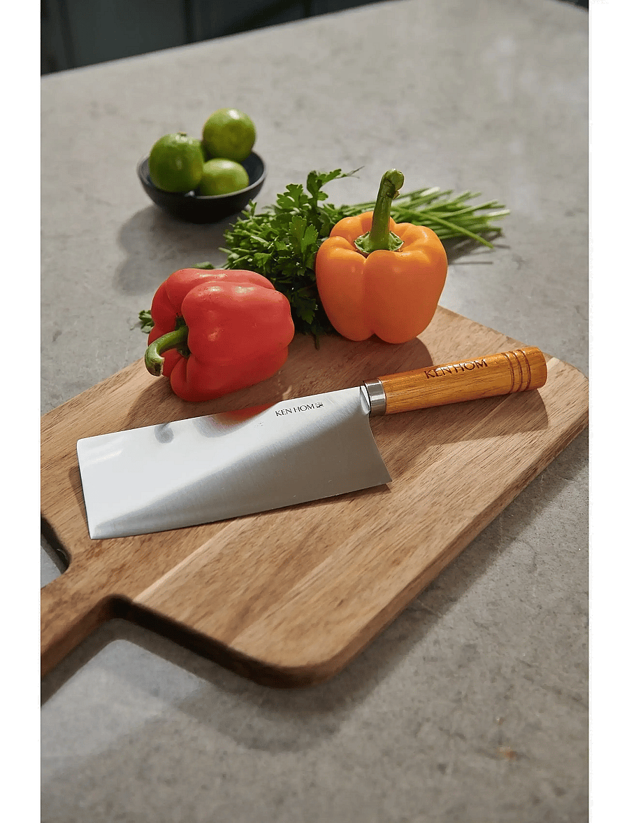 Ken Hom - Kniv Cleaver 18cm trähandtag Ken Hom - köögiviljanoad - natur - silver - 4