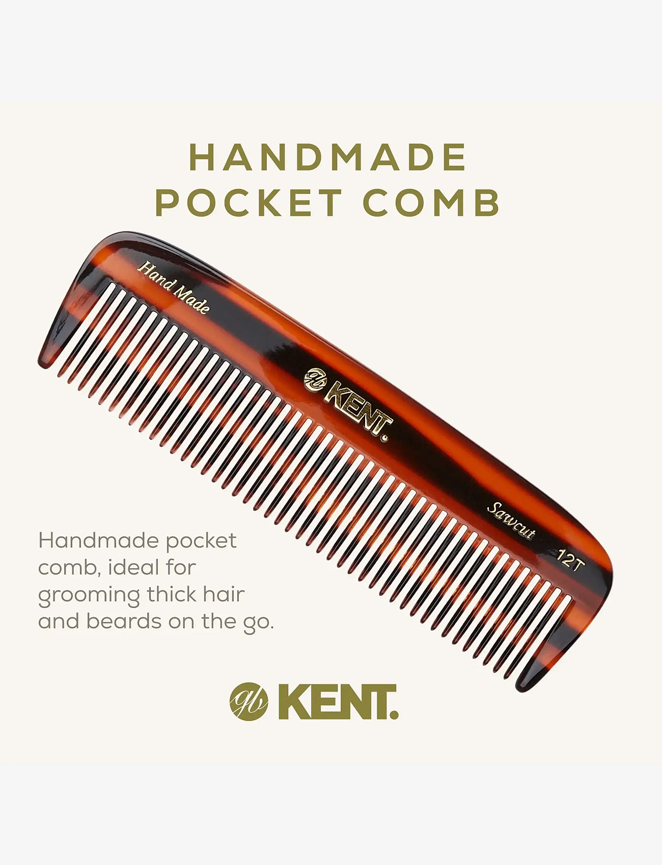 Kent Brushes - Handmade Medium Sized Pocket Comb Coarse - laveste priser - brown - 2