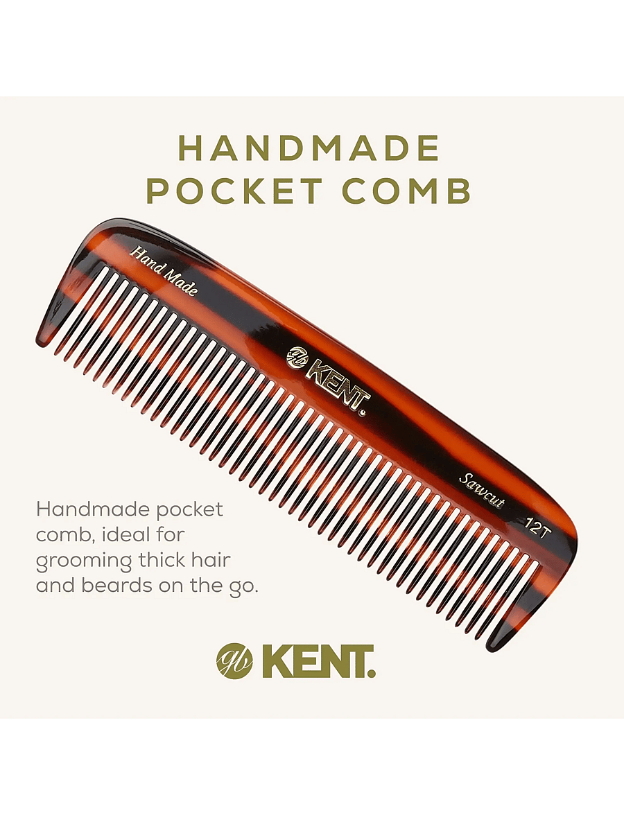 Kent Brushes - Handmade Medium Sized Pocket Comb Coarse - kammat - brown - 2