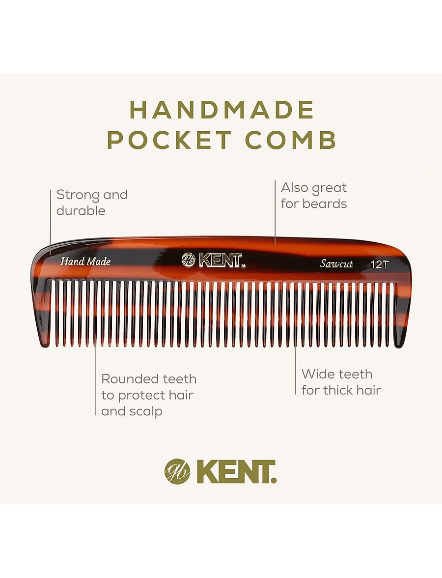 Kent Brushes - Handmade Medium Sized Pocket Comb Coarse - kammat - brown - 3