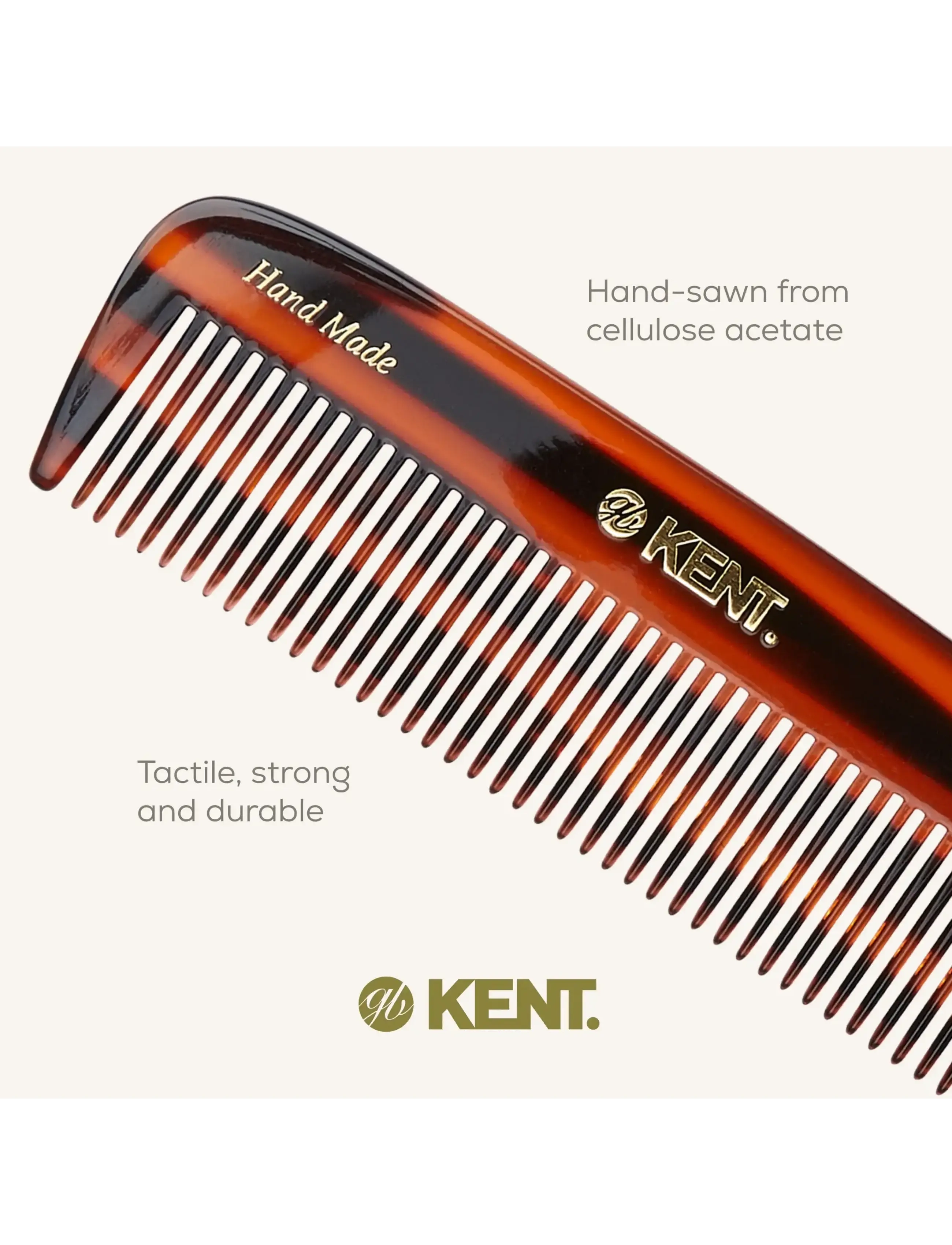 Kent Brushes - Handmade Medium Sized Pocket Comb Coarse - kammer - brown - 5