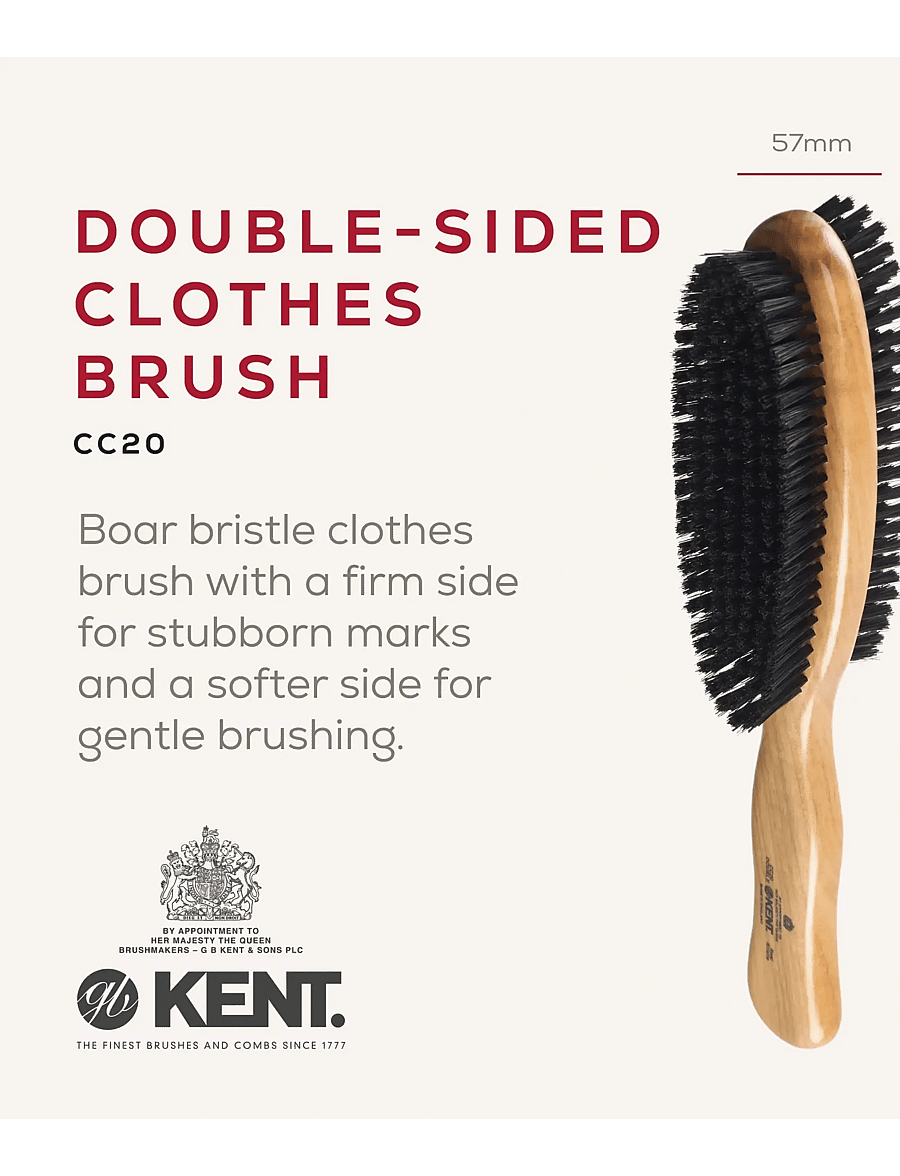 Kent Brushes - Double-Sided Cherrywood Bristle Nylon Mix Clothes Brush - tøjpleje - brown - 1