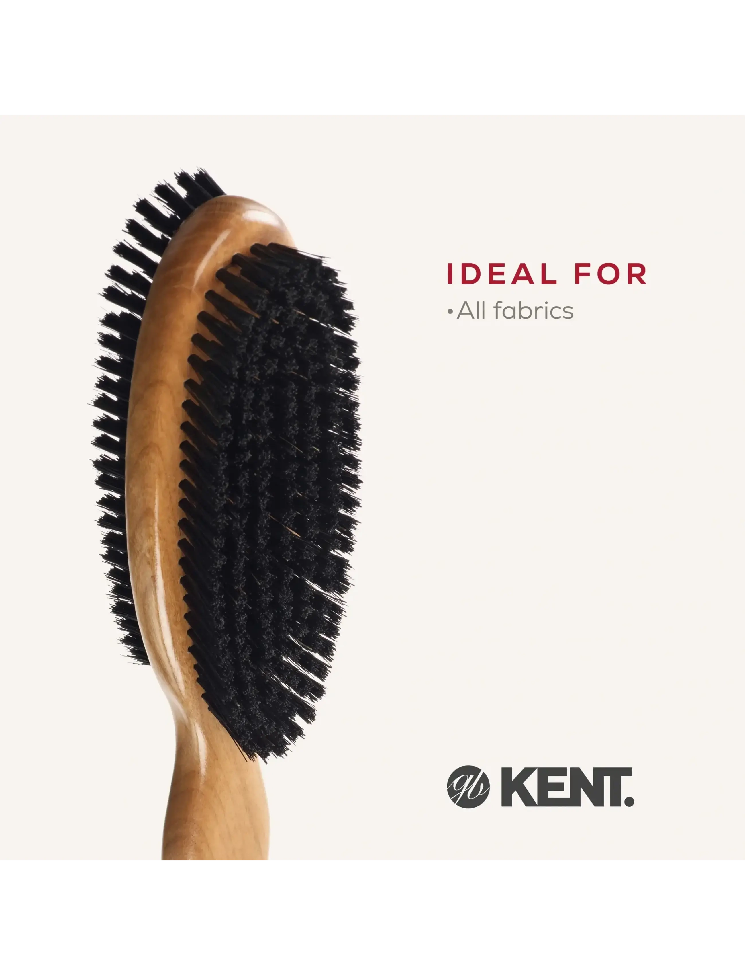 Kent Brushes - Double-Sided Cherrywood Bristle Nylon Mix Clothes Brush - tøjpleje - brown - 2