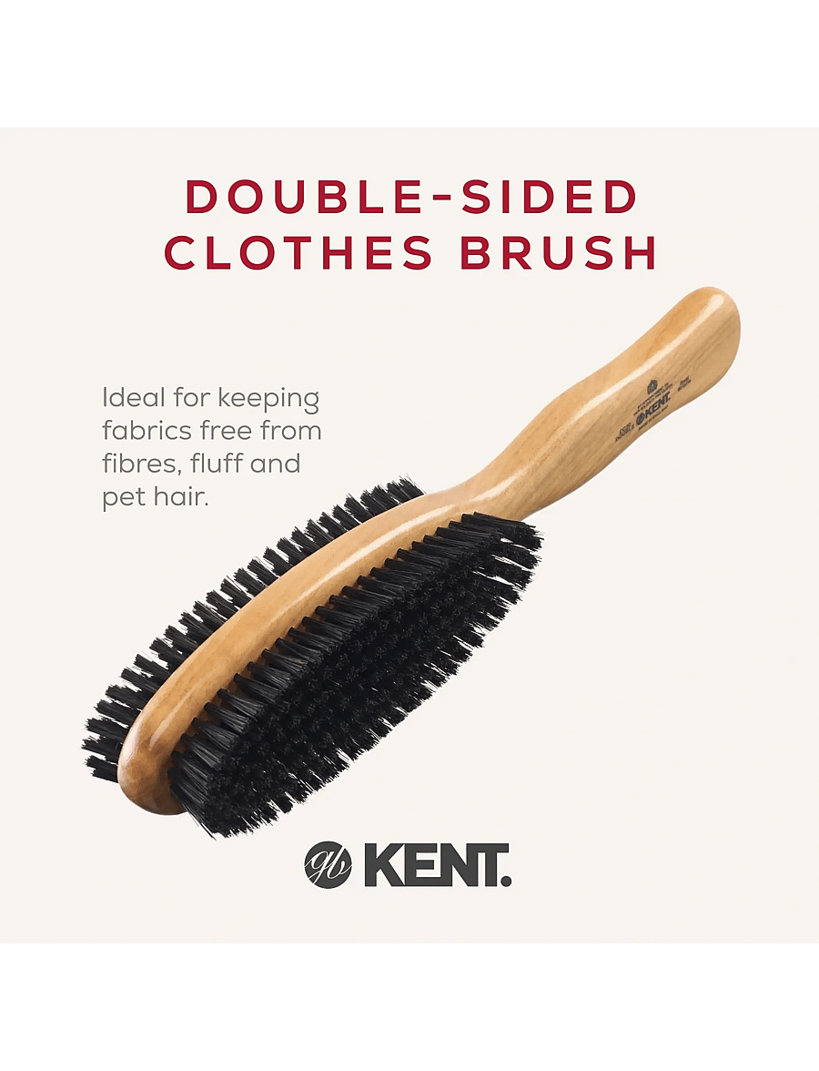 Kent Brushes - Double-Sided Cherrywood Bristle Nylon Mix Clothes Brush - tøjpleje - brown - 3