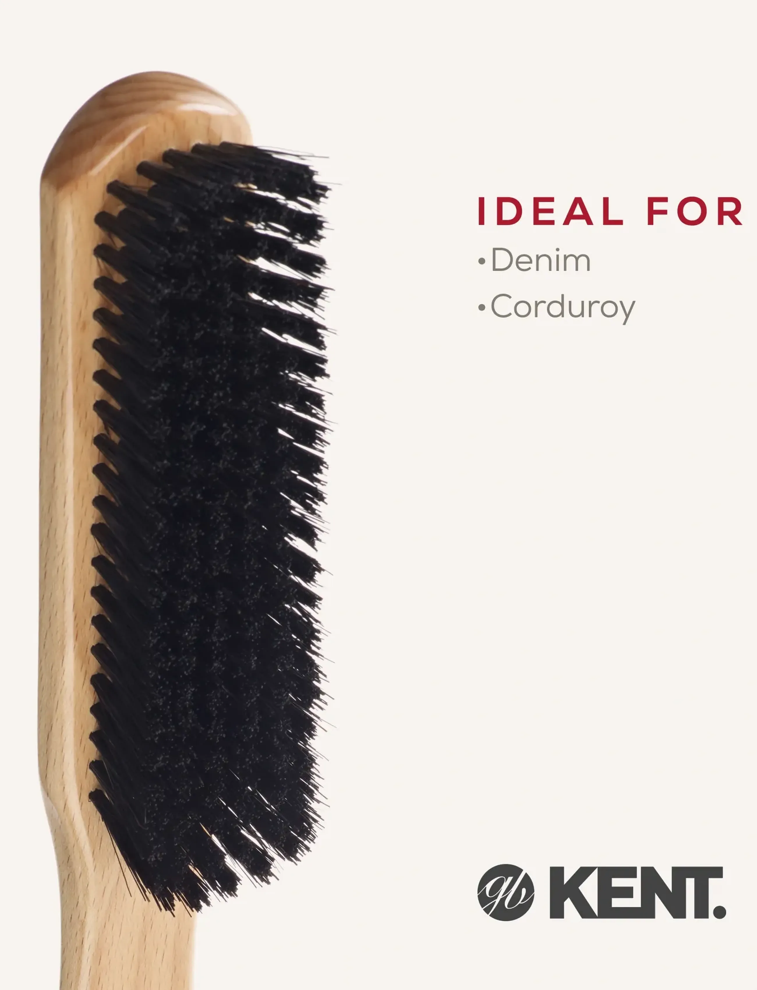 Kent Brushes - Beechwood Bristle Nylon Mix Clothes Brush - brown - 3