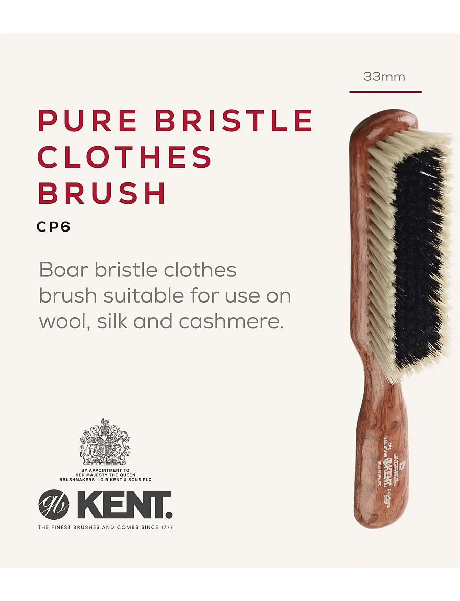 Kent Brushes - Cashmere Care Dark Wood Bristle Nylon Mix Clothes Brush - tøjpleje - brown - 1