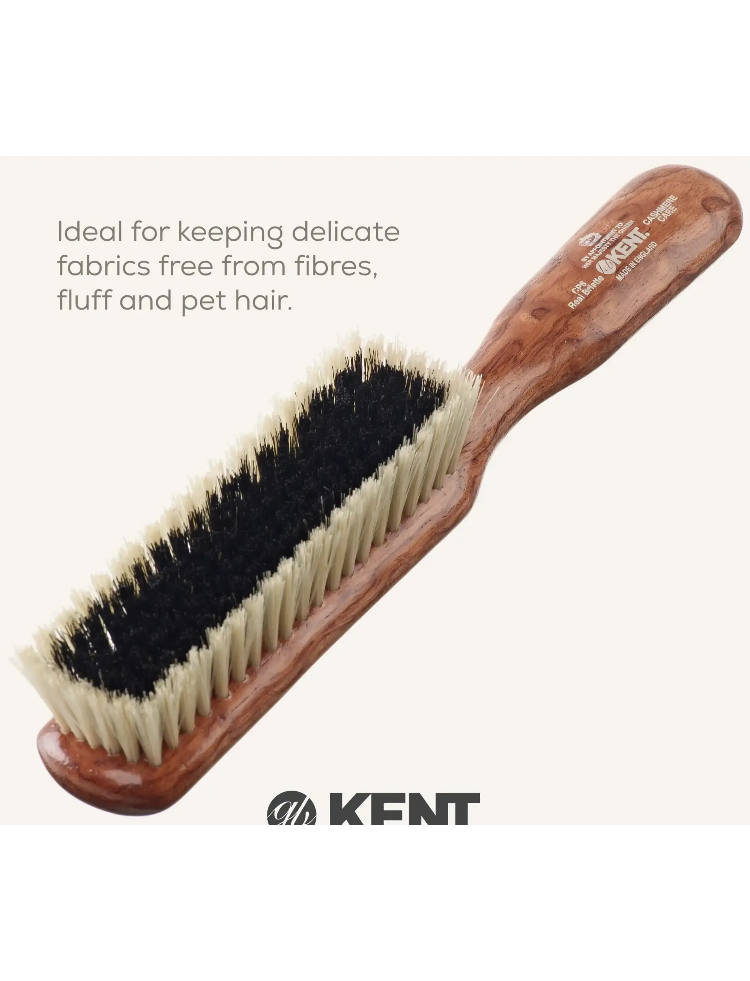 Kent Brushes - Cashmere Care Dark Wood Bristle Nylon Mix Clothes Brush - tøjpleje - brown - 4