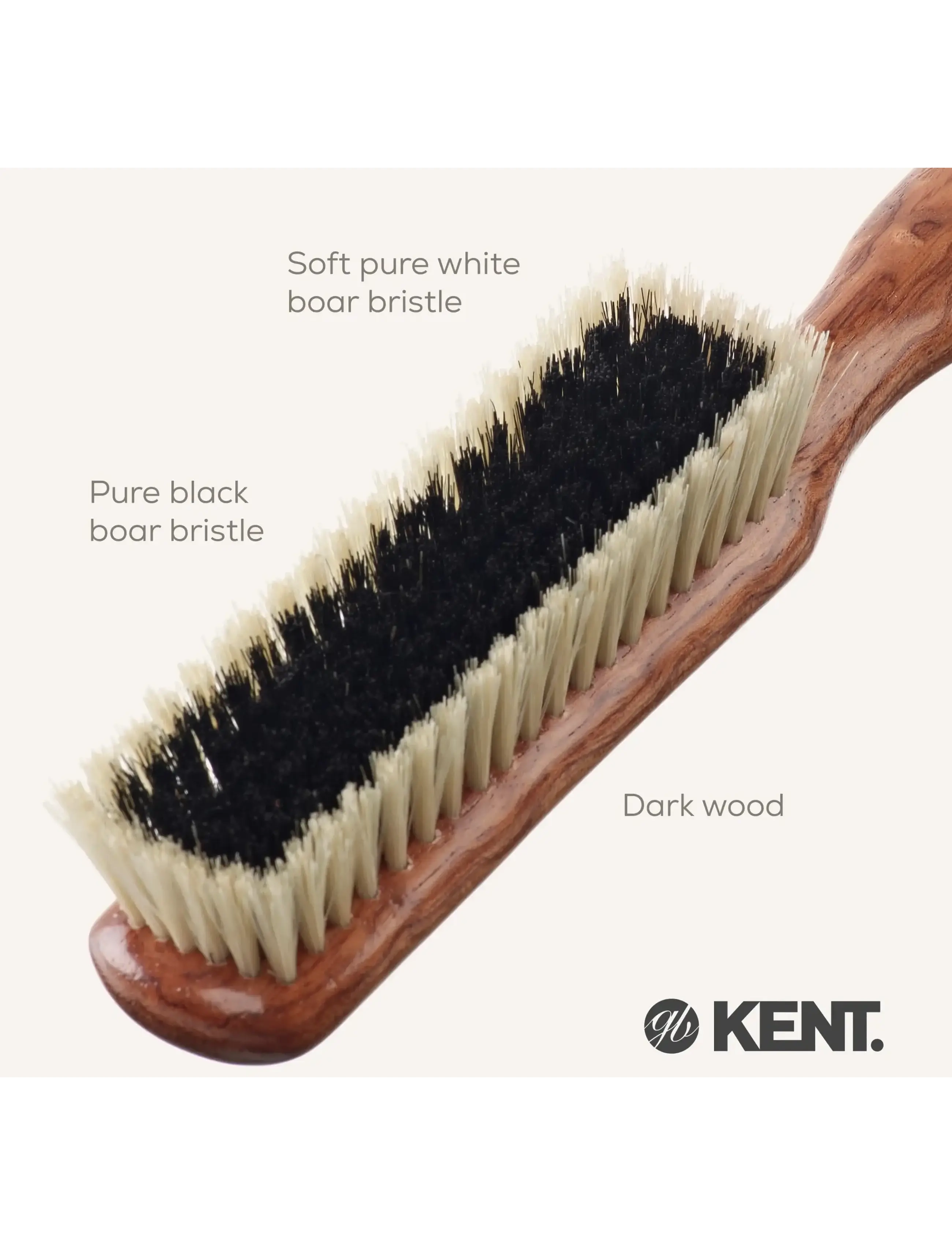 Kent Brushes - Cashmere Care Dark Wood Bristle Nylon Mix Clothes Brush - tøjpleje - brown - 5