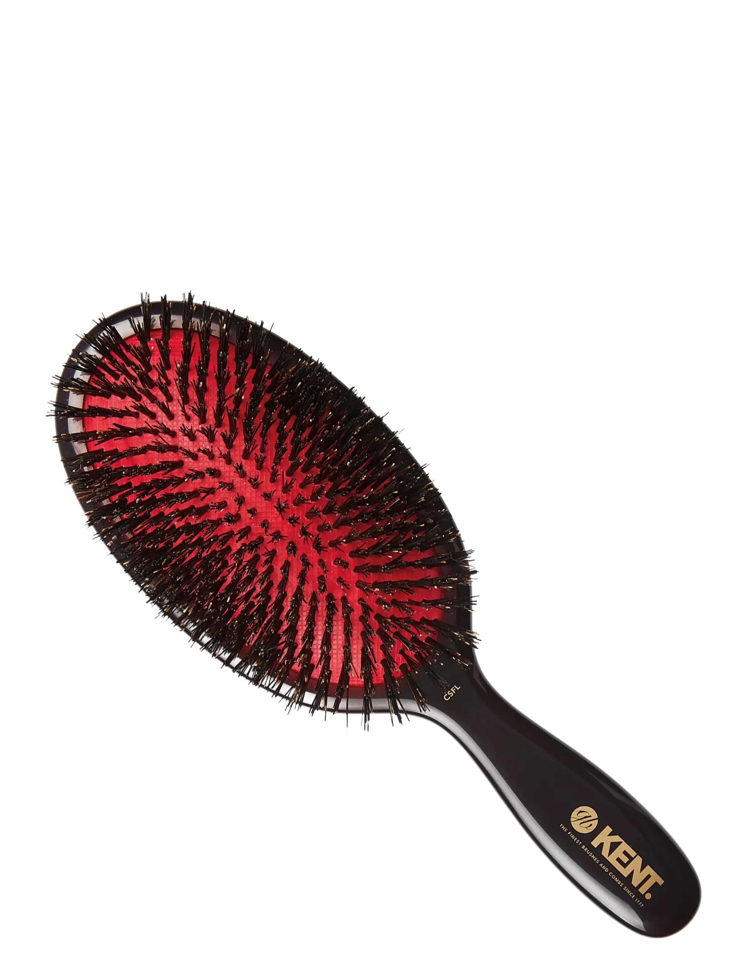 Kent Brushes Classic Shine Large Pure Black Bristle Hairbrush, One Size, Black, Hårbørster & Kamme > Paddelbørste, Dame