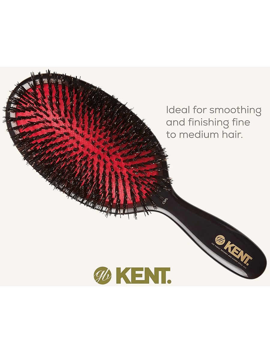 Kent Brushes - Classic Shine Large Pure Black Bristle Hairbrush - paddelbørster - black - 1