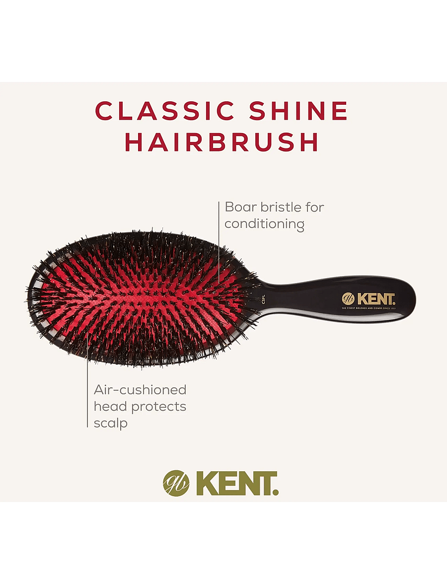 Kent Brushes - Classic Shine Large Pure Black Bristle Hairbrush - paddelbørster - black - 2