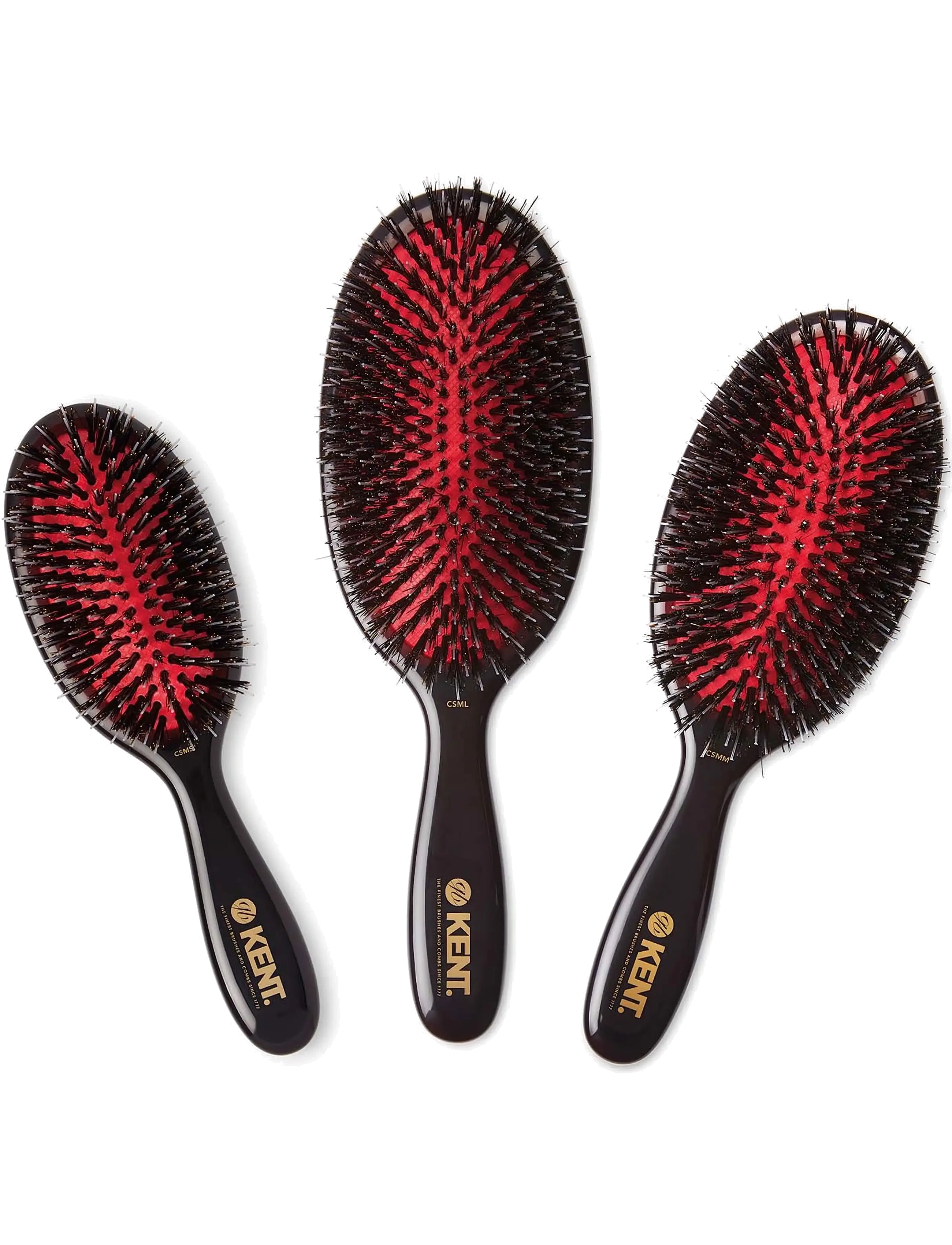 Kent Brushes - Classic Shine Medium Black Bristle Hairbrush - stylingbørster - black - 1