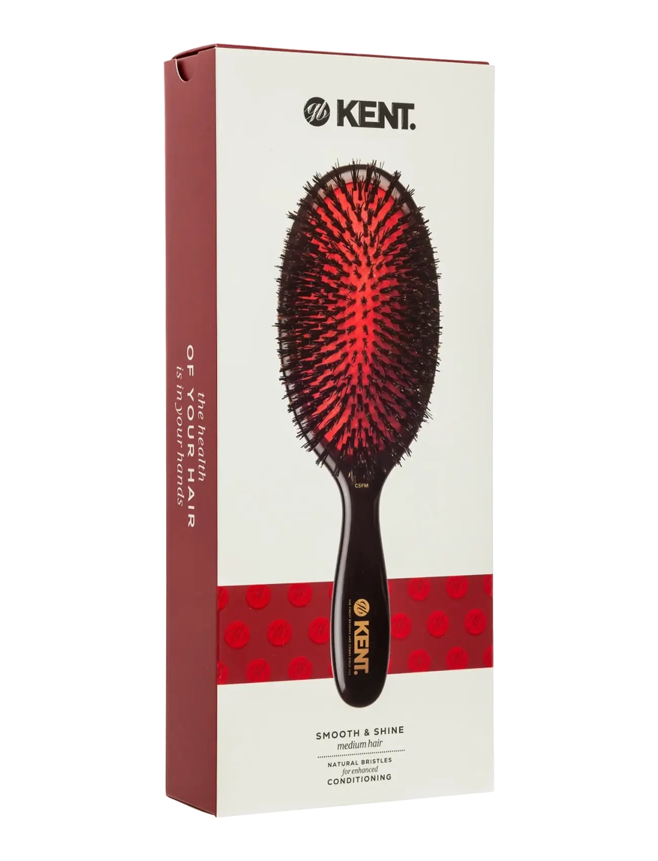 Kent Brushes - Classic Shine Medium Black Bristle Hairbrush - stylingbørster - black - 2