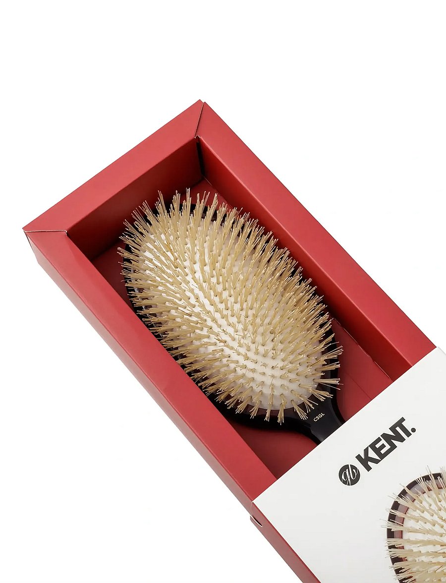 Kent Brushes - Classic Shine Large Soft White Pure Bristle Hairbrush - utredningsborste - black - 0