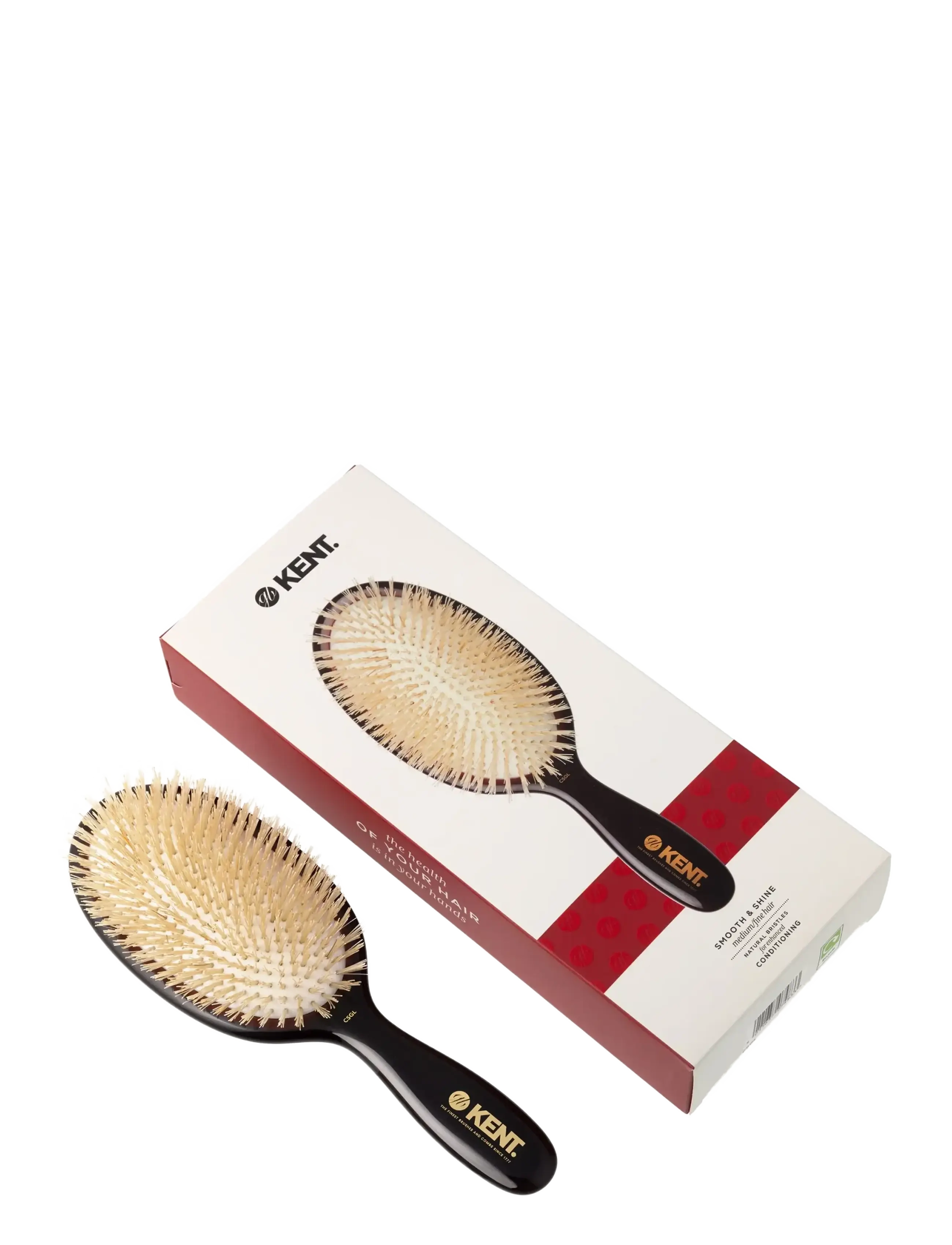 Kent Brushes - Classic Shine Large Soft White Pure Bristle Hairbrush - black - 3
