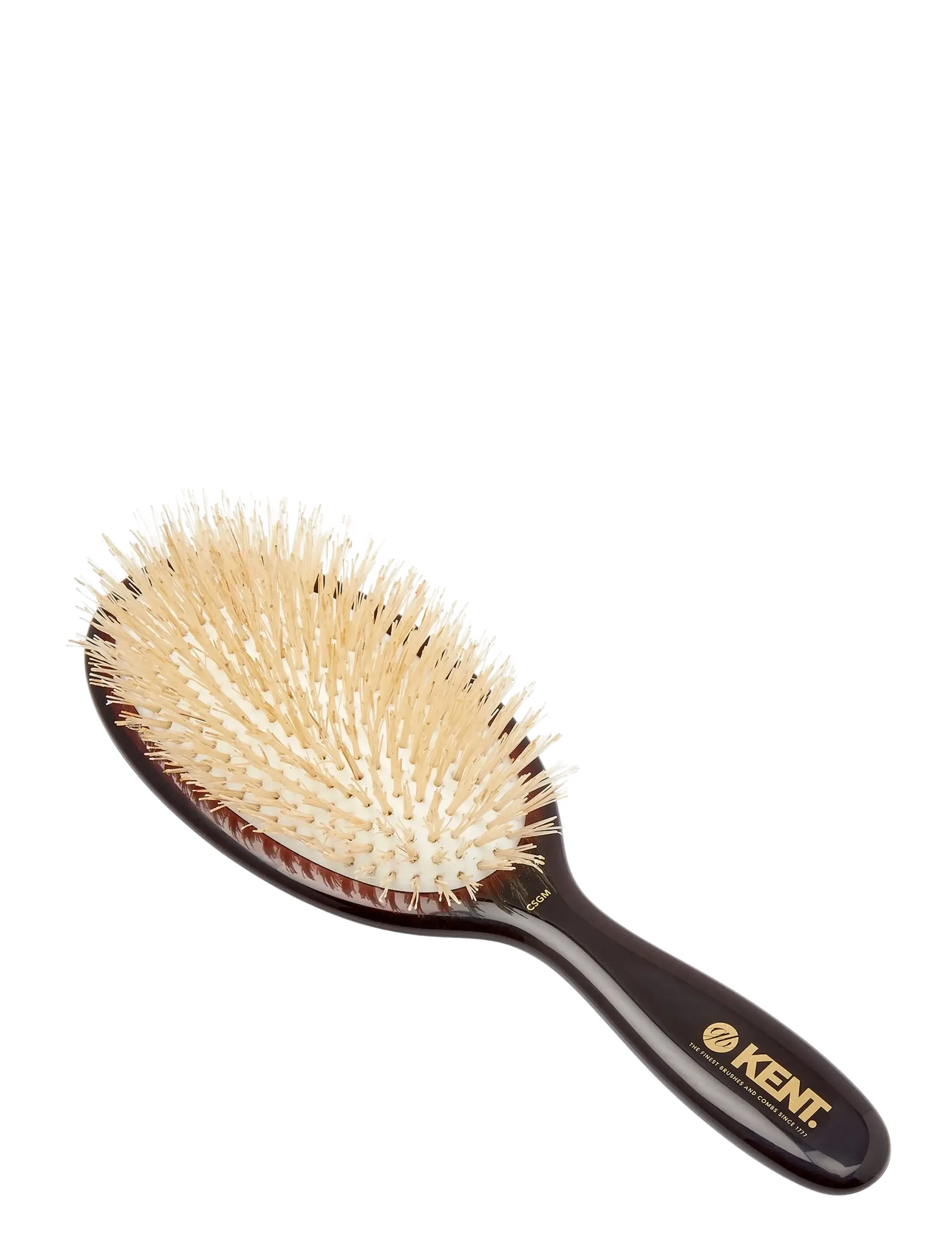 Kent Brushes Classic Shine Medium Soft White Pure Bristle Hairbrush, One Size, Multi/patterned, Hårbørster & Kamme > Paddelbørste, Dame
