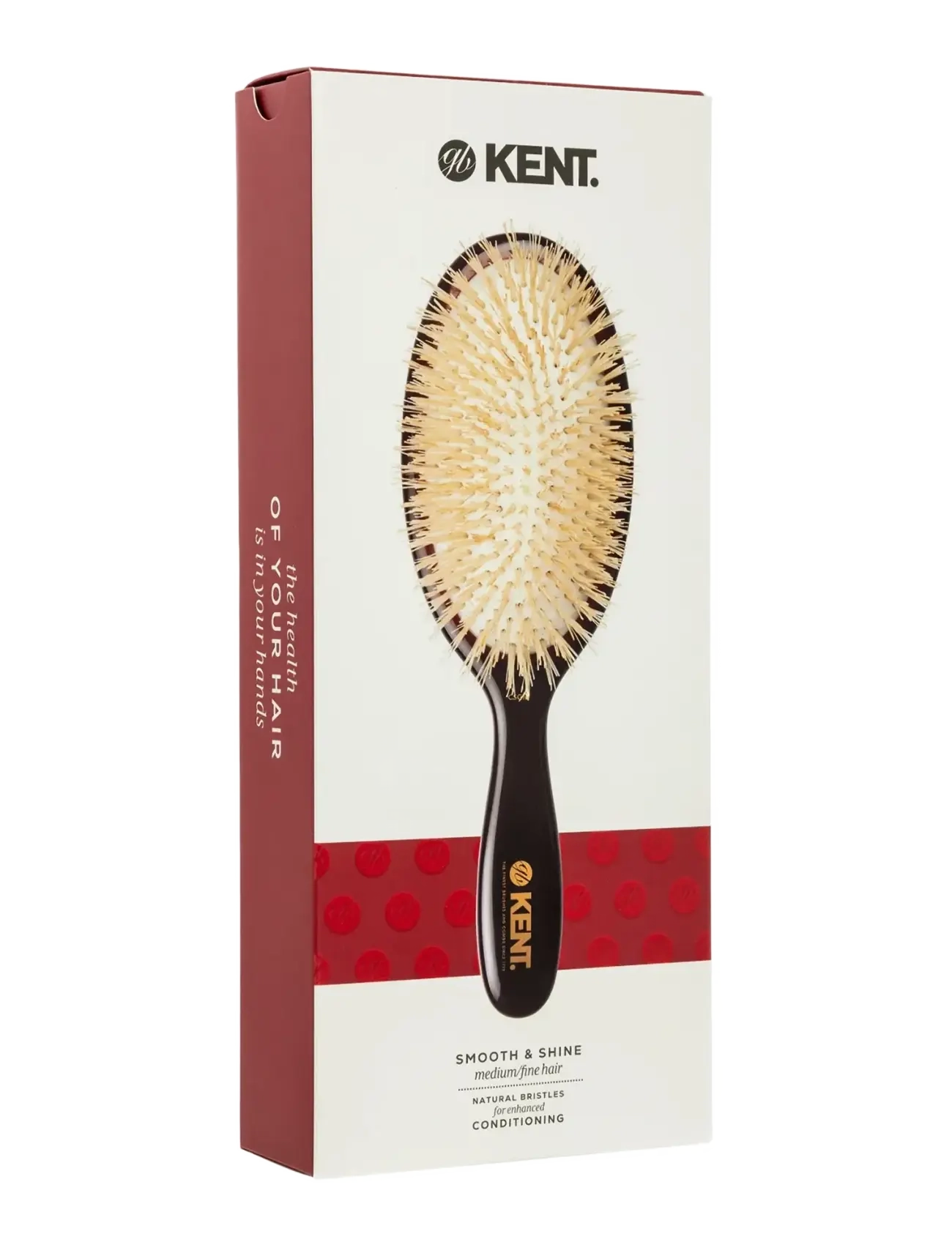 Kent Brushes - Classic Shine Medium Soft White Pure Bristle Hairbrush - paddelbørster - black - 1