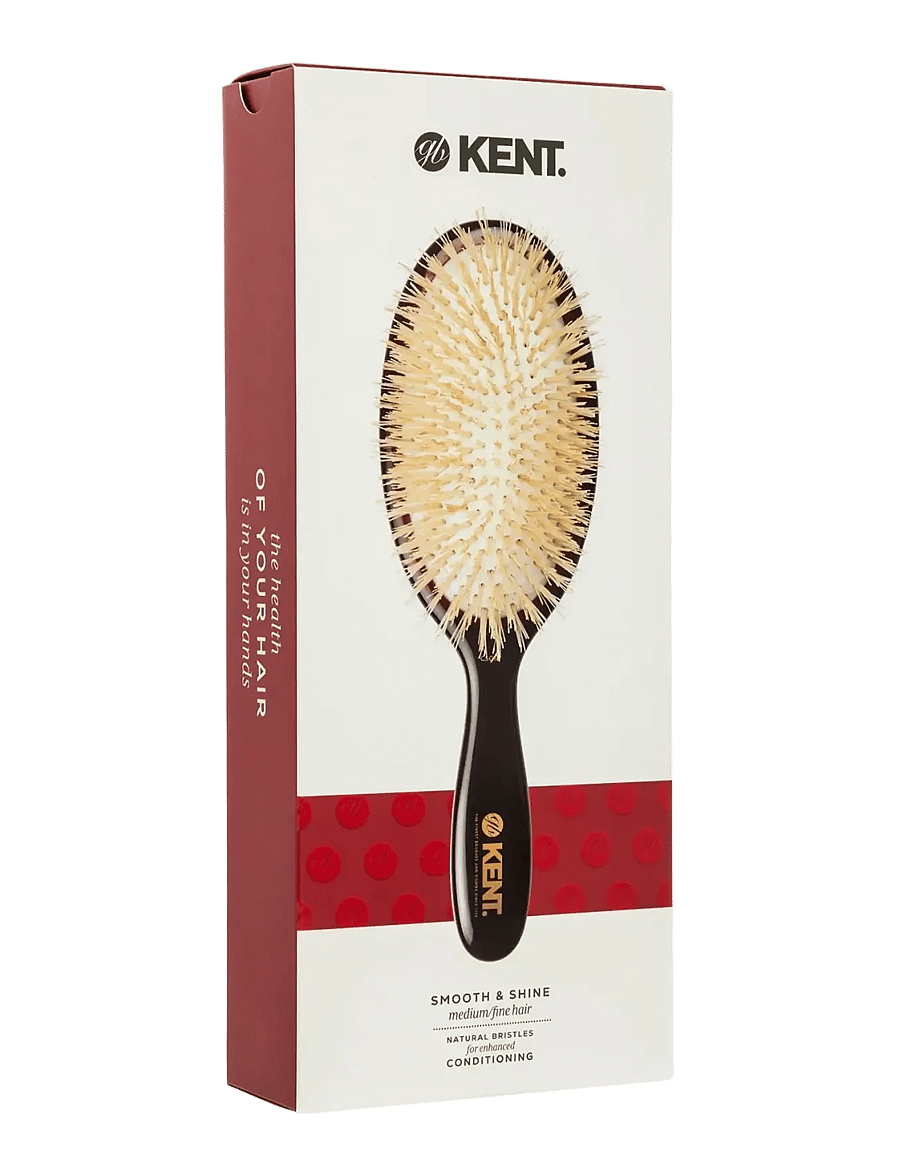 Kent Brushes - Classic Shine Medium Soft White Pure Bristle Hairbrush - paddelborste - black - 1