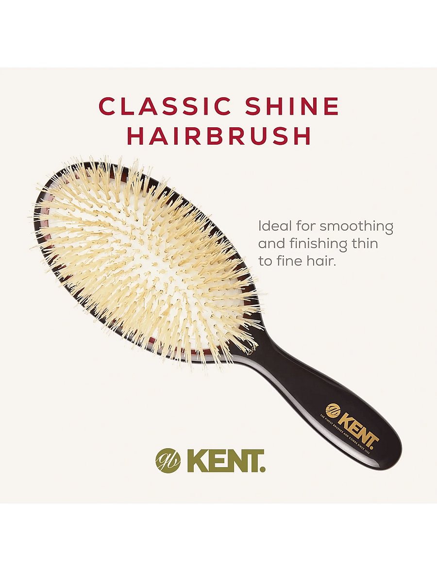 Kent Brushes - Classic Shine Medium Soft White Pure Bristle Hairbrush - paddelborste - black - 2